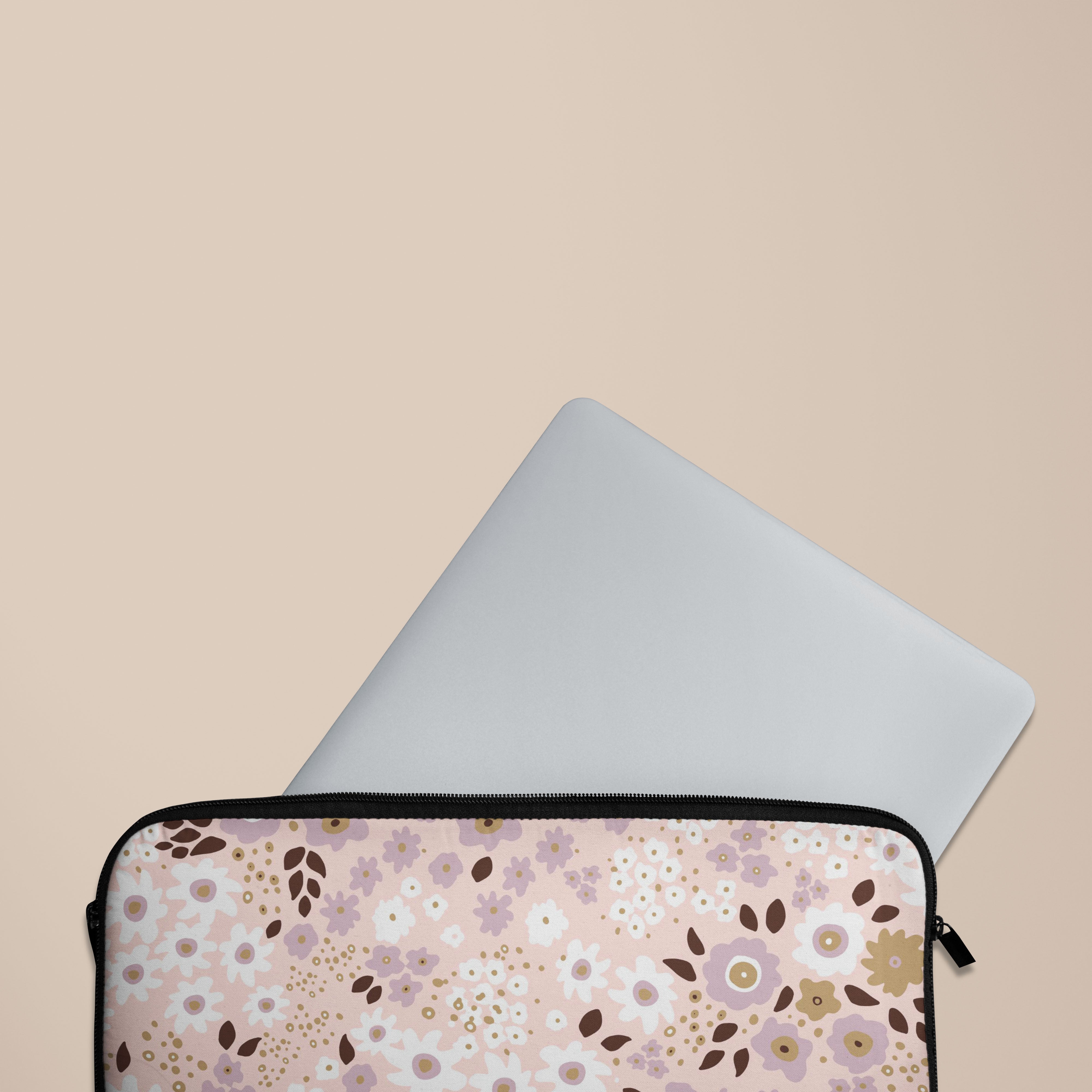 Pink Floral Laptop Sleeve 13-15 Inch - Cute Protective Case for MacBook Air Pro, Dell, HP - Perfect for Work, School & Travel Accessories