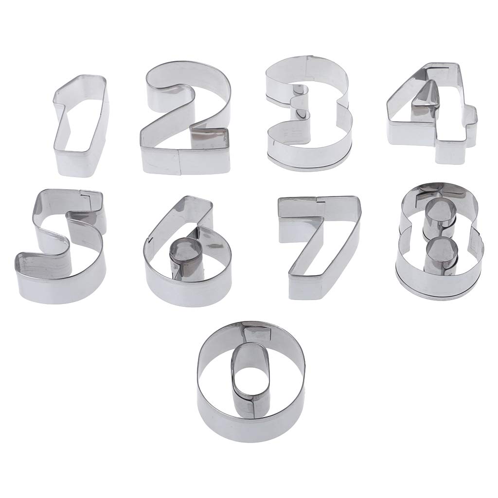 9-Piece Stainless Steel Number Cookie Cutter Set - Baking Tools for DIY Biscuits, Cakes & Pastries - Perfect for Birthday Parties, Baby Showers & Holiday Baking