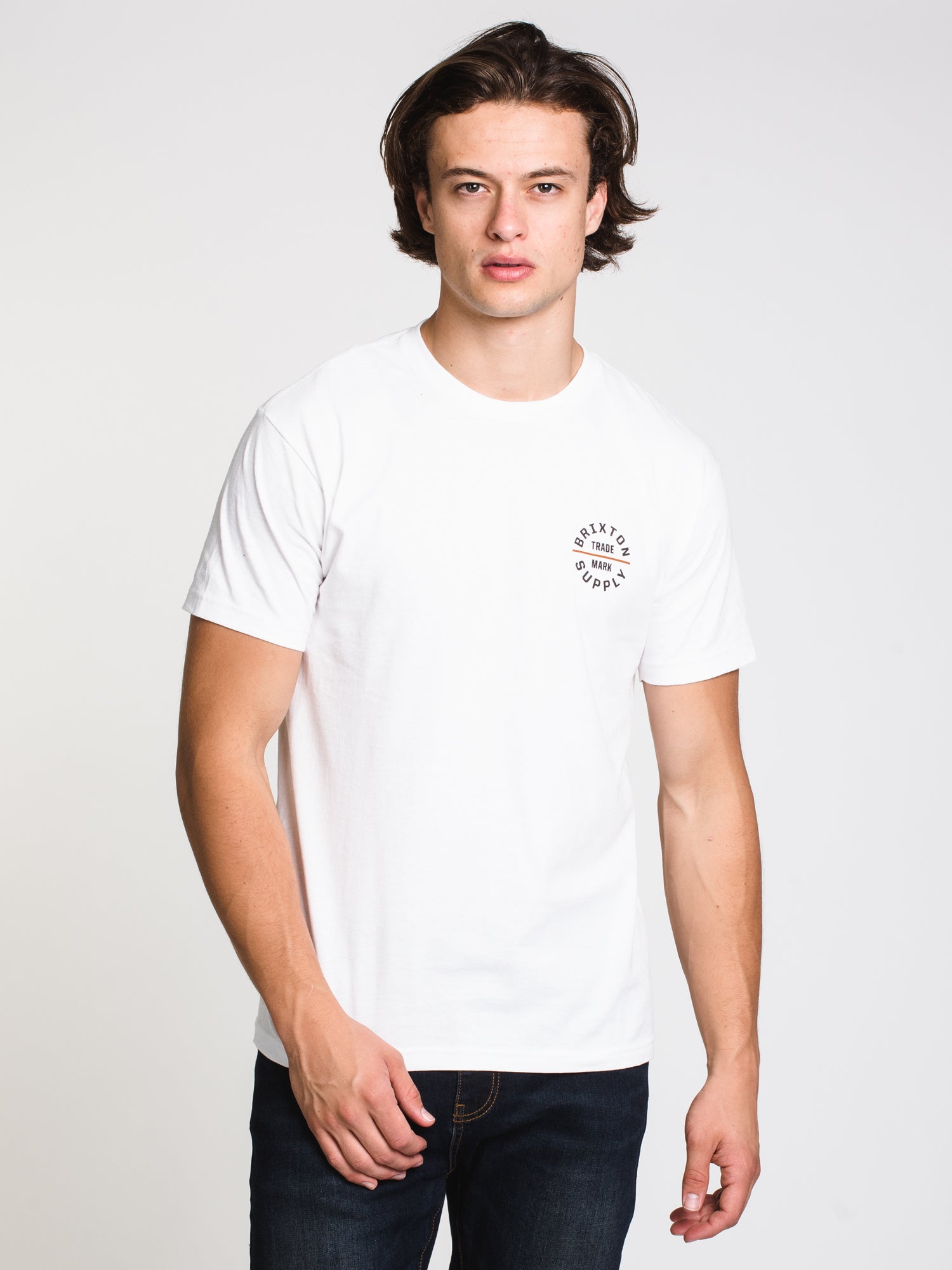 BRIXTON OATH V Neck T-Shirt for Men - Soft Cotton Casual Tee - Clearance Sale | Perfect for Everyday Wear, Street Style & Layering