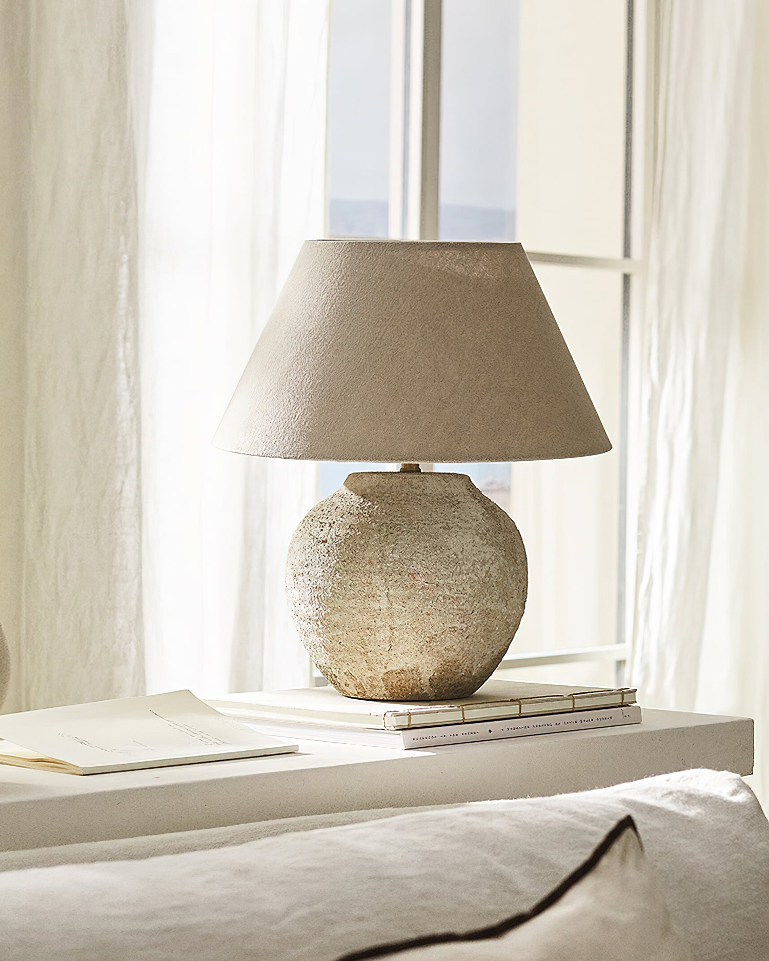 Modern Desert Sand Table Lamp - Elegant Bedside Lighting for Bedroom, Living Room & Office - Warm Ambient Light for Relaxation & Reading