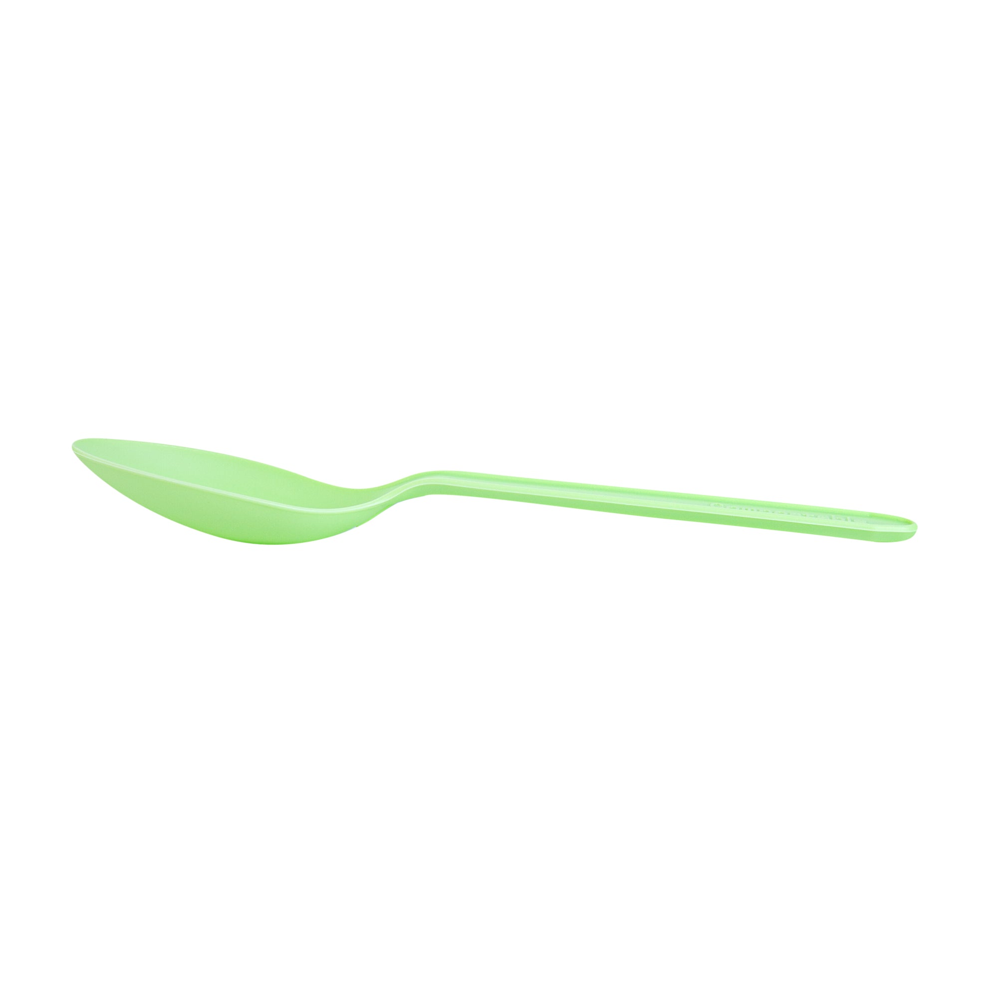 Eco-Friendly Green CPLA Plastic Dessert Spoons - Heat Resistant, Compostable, Biodegradable - 100 Count Box - Perfect for Parties, Picnics & Eco-Conscious Dining
