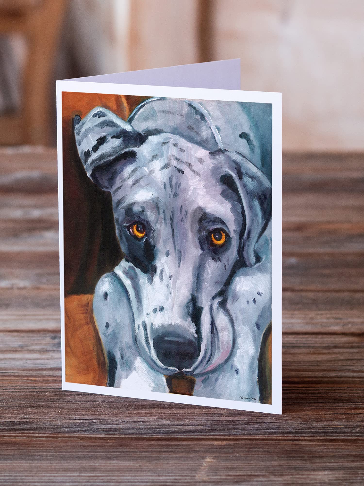 Great Dane Waiting Patiently Greeting Cards - Pack of 8 Blank A7 Note Cards (5x7 inches) with Envelopes | Whimsical Dog Lover Stationery for Birthdays, Thank You Notes & Special Occasions