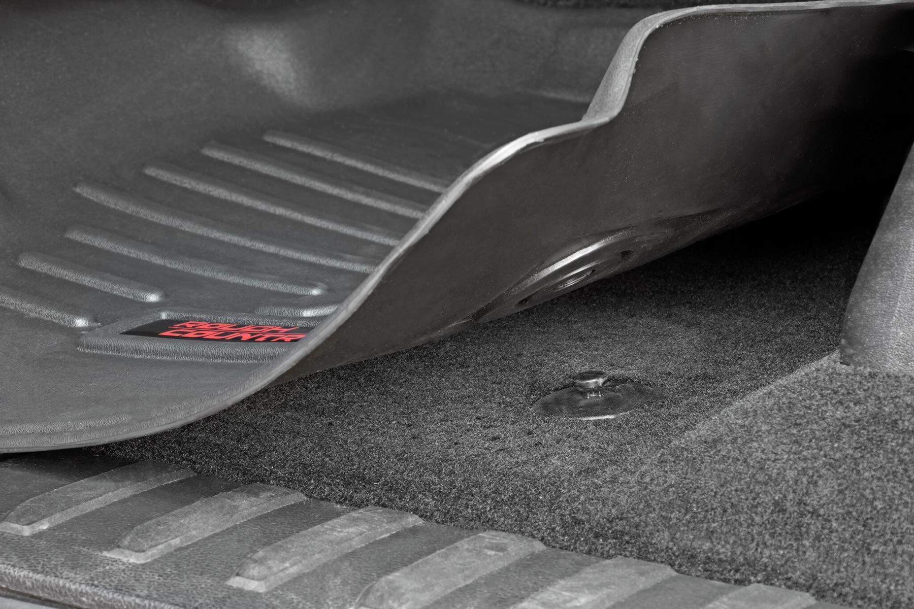 Rough Country All Weather Floor Mats for Dodge Ram 1500 Quad Cab (2012-2018) - Heavy Duty Non-Slip Waterproof Car Mats, Front & Rear Set - Perfect for Off-Roading, Winter & Muddy Conditions