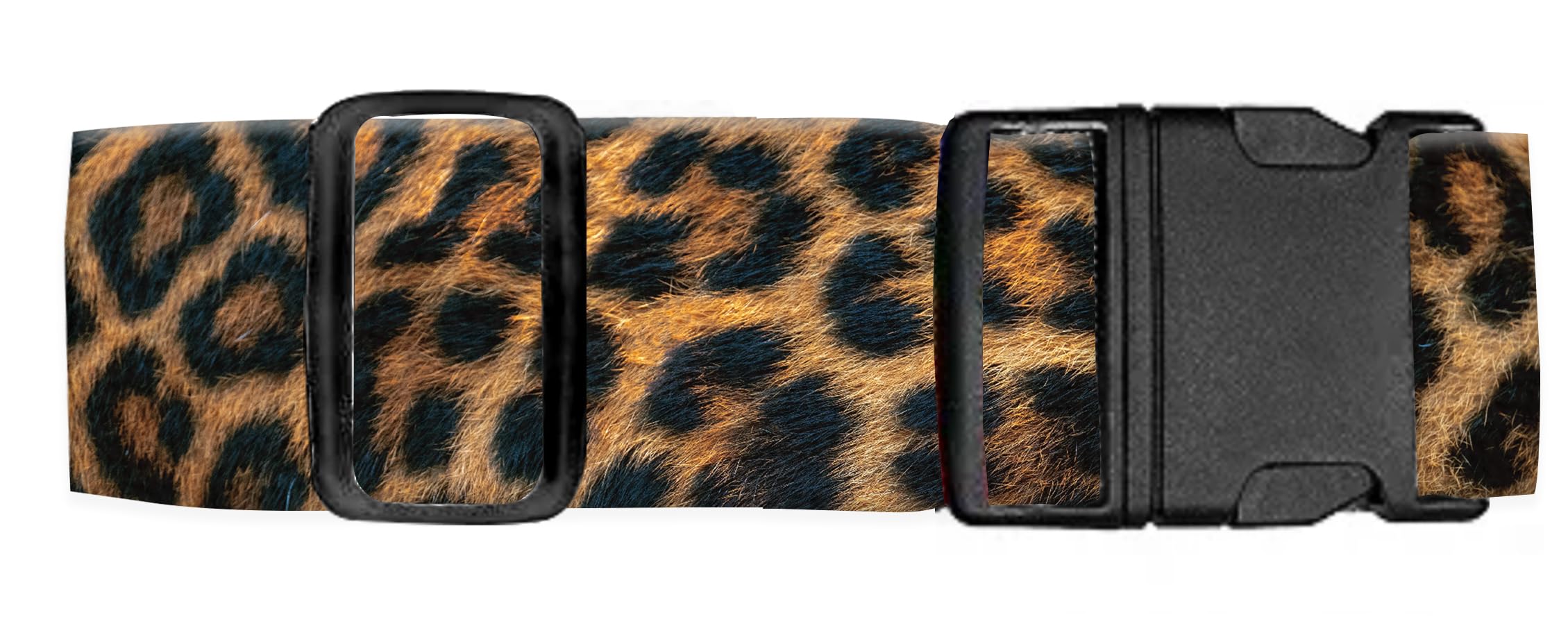 Premium Adjustable Luggage Straps for Suitcases - Heavy Duty Travel Belt with Quick-Release Buckle - Luxury Brown Leopard Pattern - Perfect for Air Travel, Vacation & Business Trips