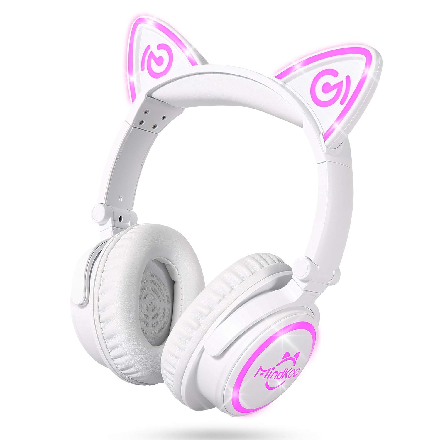 **Cat Ear Headphones for Kids & Adults - Wired & Wireless LED Light Up Foldable Bluetooth Headphones with Microphone - Perfect for Travel, iPad, Tablet, School & Gaming Gifts**