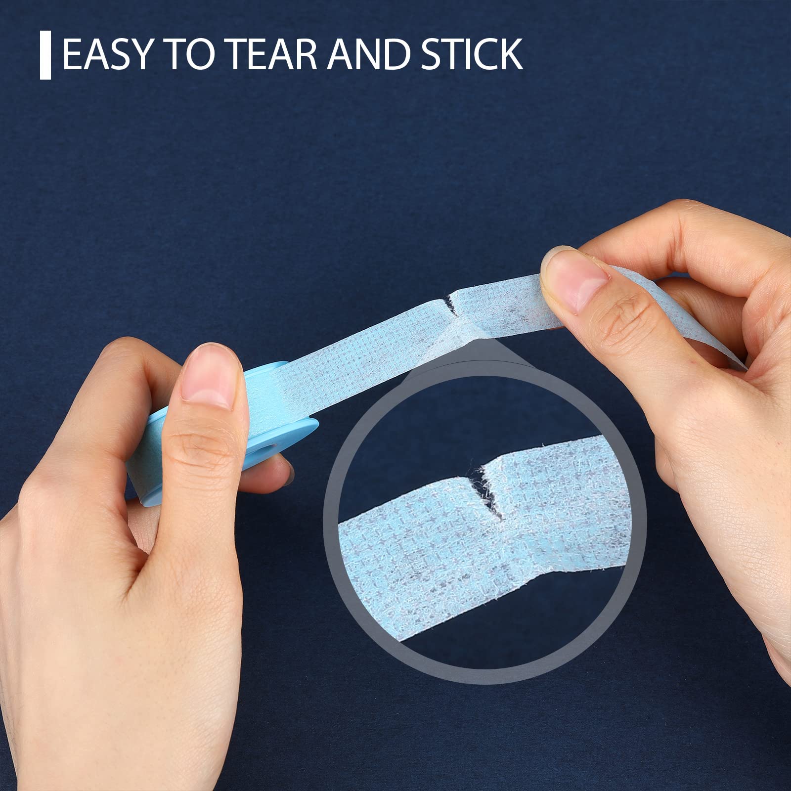 Nuanchu 12 Rolls Bulk Silicone Tape for Eyelash Extensions - Reusable, Easy to Remove Adhesive Tape (Blue, 0.5 Inch x 3.9 Yards) - Perfect for Salon Professionals & DIY Lash Artists