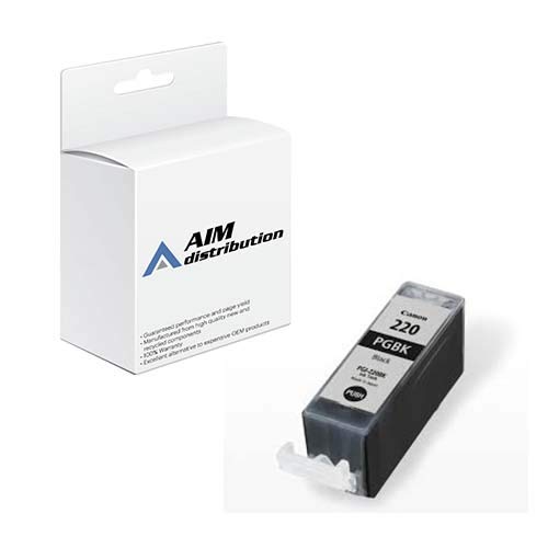Canon PGI-220BK Compatible Ink Cartridge - High-Quality AIM DPCPGI220B Pigment Black Inkjet Replacement for Canon Printers - Perfect for Home Office Printing & Document Projects
