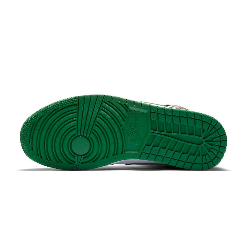 Air Jordan 1 Mid Green Toe Men's Basketball Shoes - Retro Sneakers for Casual Wear & Street Style Fashion