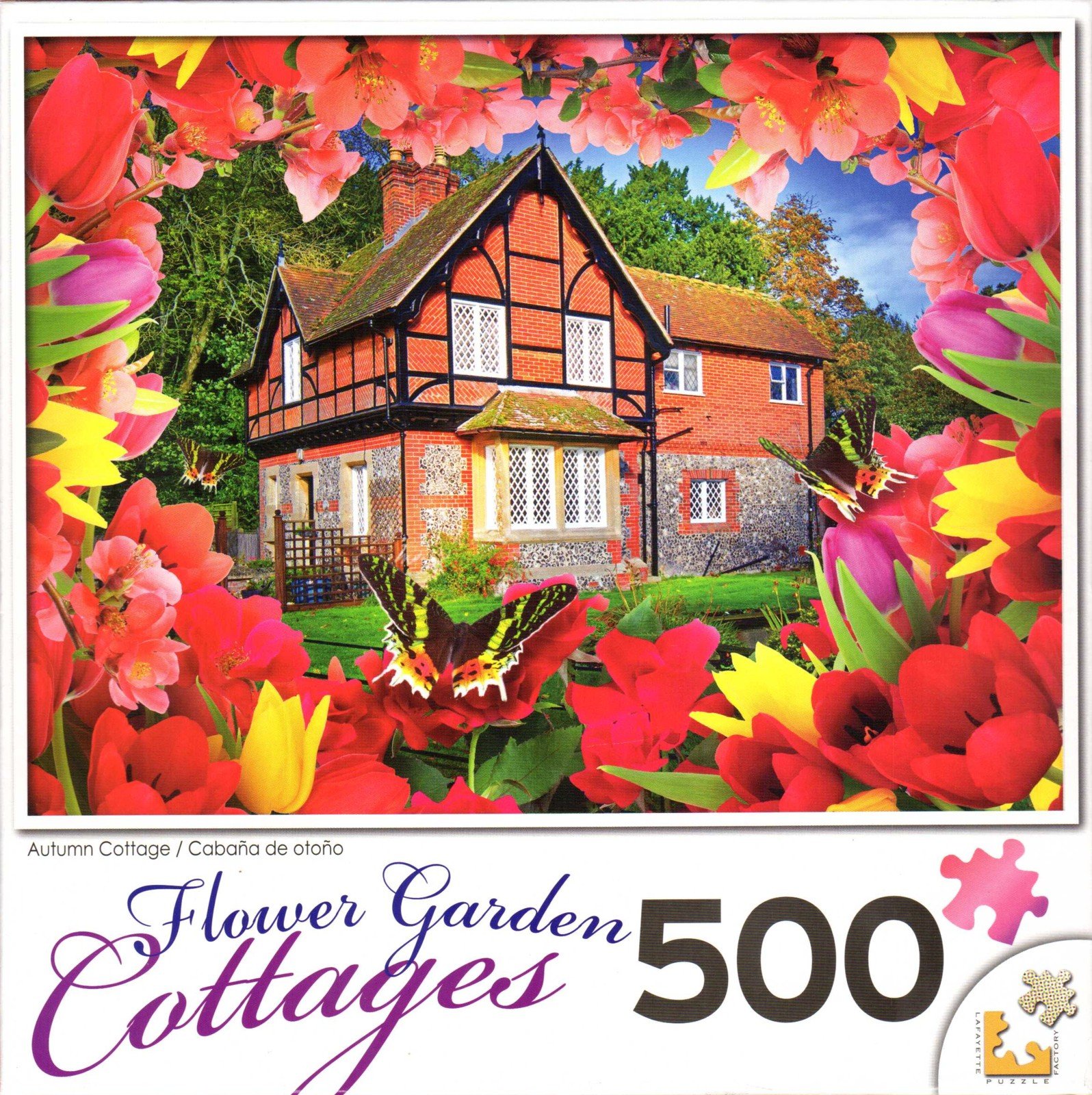 Autumn Cottage (Flower Garden Cottages 500) - 1000 Piece Jigsaw Puzzle by Lafayette Puzzle Factory | Perfect for Family Game Night & Home Decor