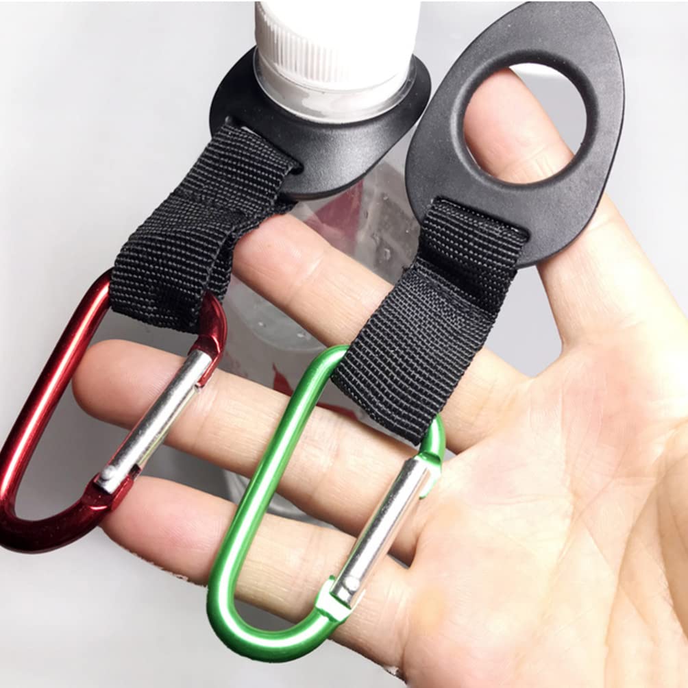 BESPORTBLE 6-Pack Silicone Water Bottle Carabiner Clips - Heavy Duty Bottle Holder for Hiking, Gym, Backpack & Outdoor Activities - Secure Carrying Solution for Hydration Packs, Canteens & Kettles