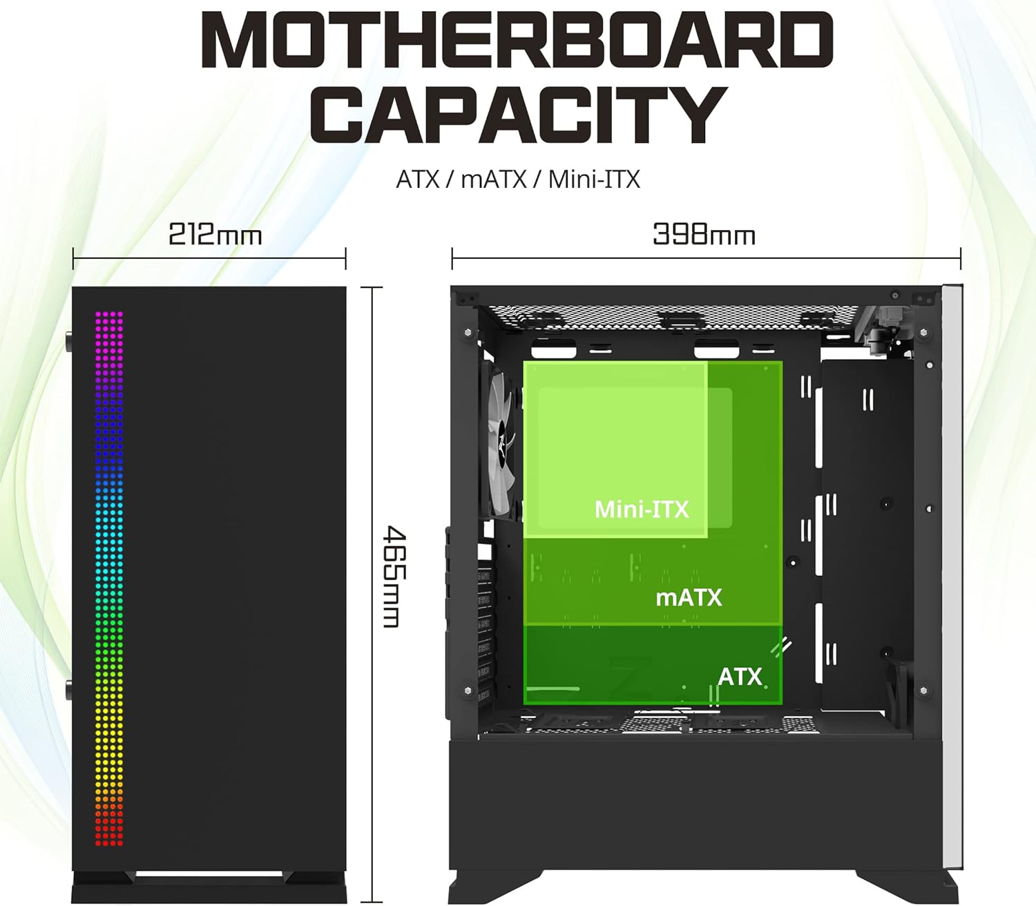 Zalman S5 BLK Mid Tower Gaming PC Case - High Airflow ATX Computer Case with Tempered Glass Side Panel for Gaming, Streaming & Workstation Builds