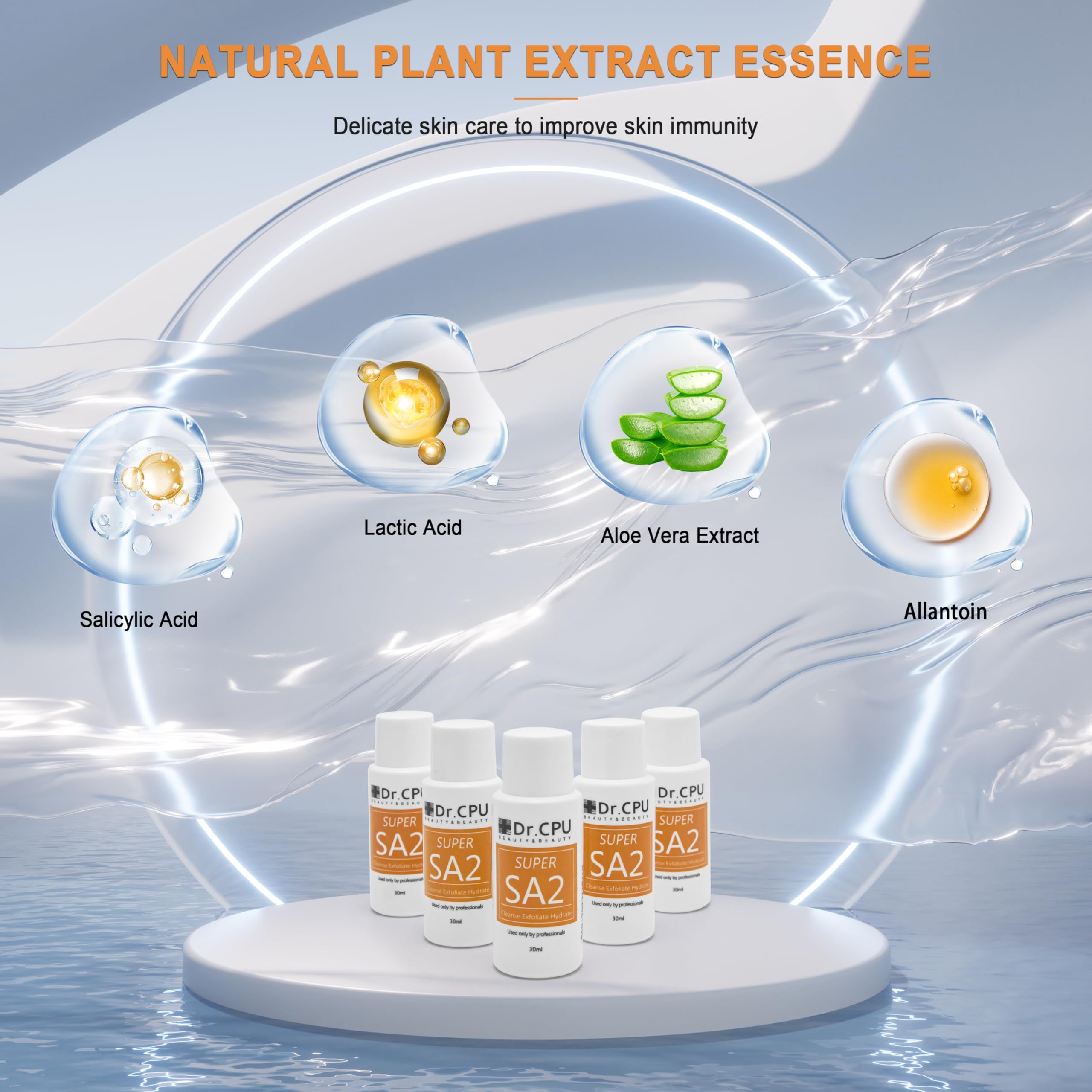 **Hydrofacial Water Peeling Solution - 30ml Concentrated Skin Serum for Deep Cleansing & Moisturizing (5 Bottles Set, Dilutes to 800ml) - Perfect for At-Home Spa & Professional Skincare Treatments**