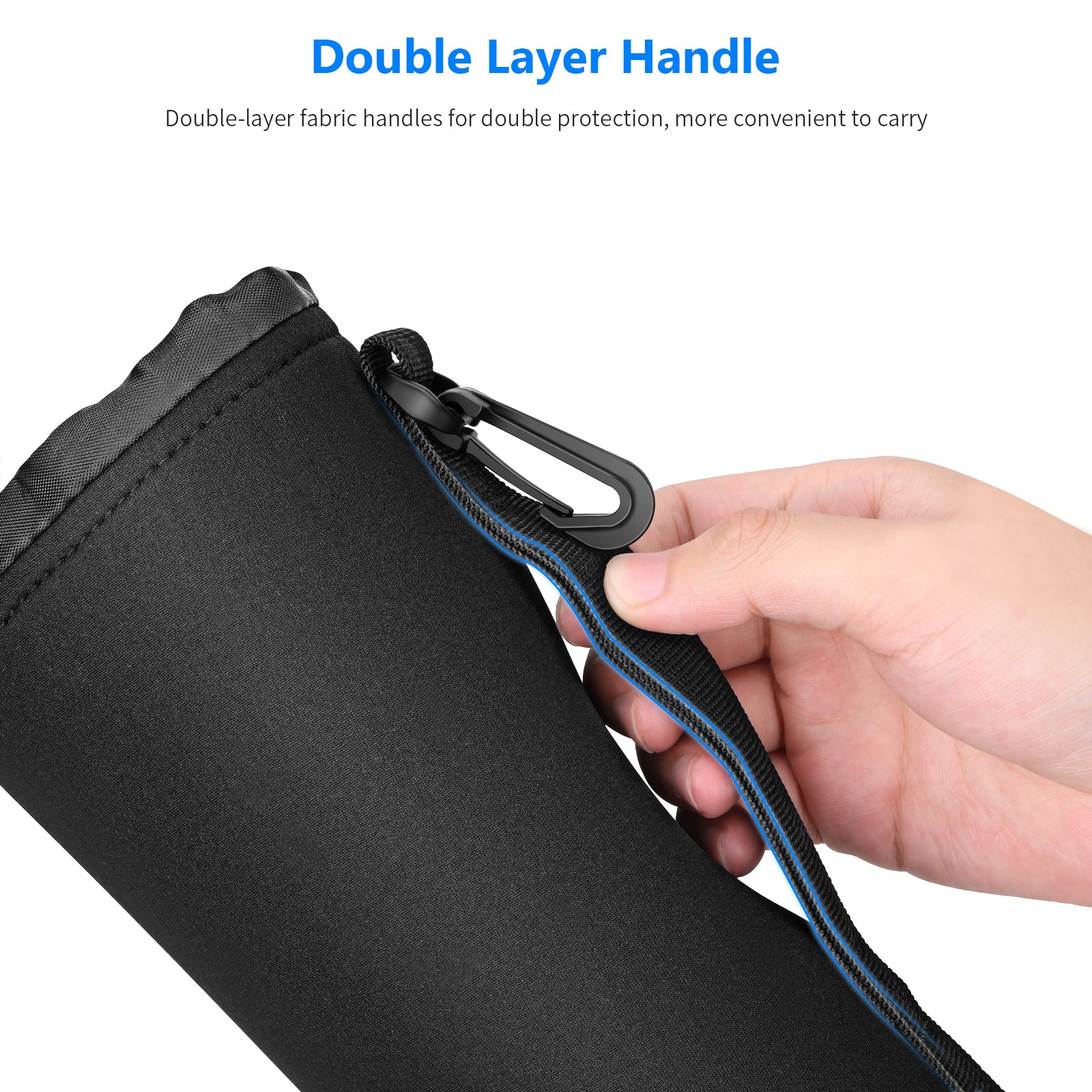 NEEWER 4 Pack Camera Lens Pouch Case - Waterproof Protective Storage Bag for DSLR SLR Lenses - Compact & Durable (Black) - Perfect for Travel, Photography & Outdoor Adventures