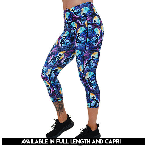 Fairy Tale Leggings for Women - Fantasy Printed Yoga Pants with Comfortable High Waist - Perfect for Yoga, Workout, Lounge and Cosplay Costume
