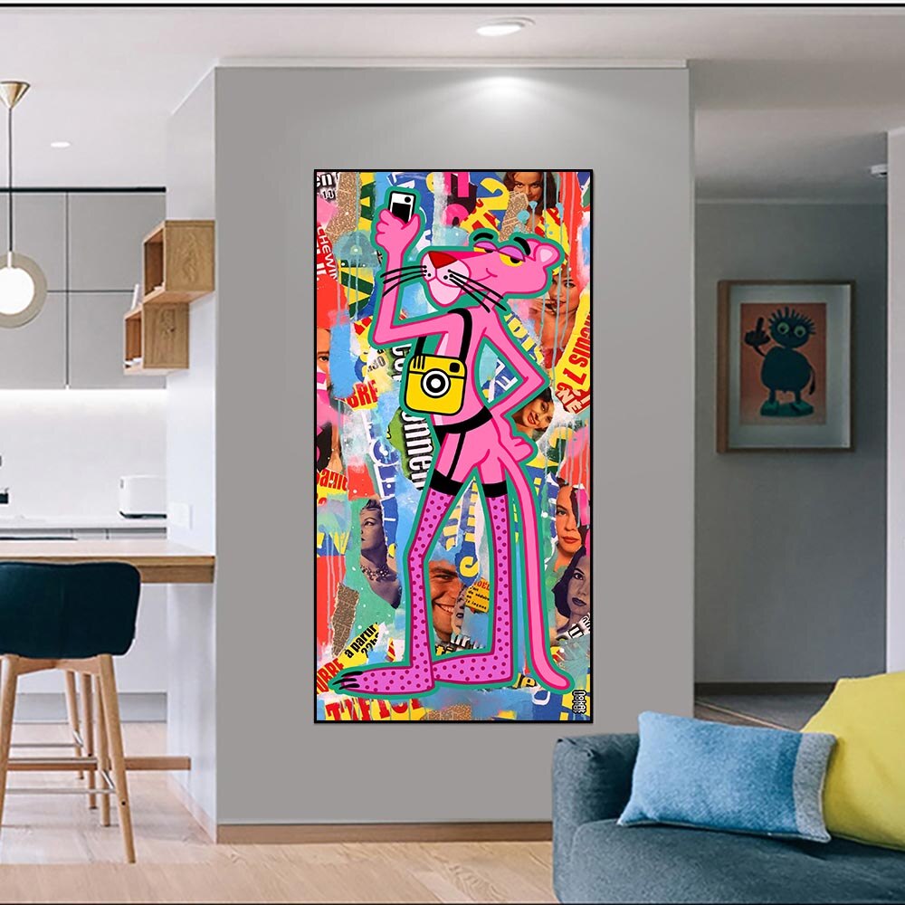 Pink Panther Insta Model Art Print - Exquisite & Eye-Catching Wall Decor for Living Room, Bedroom, Office