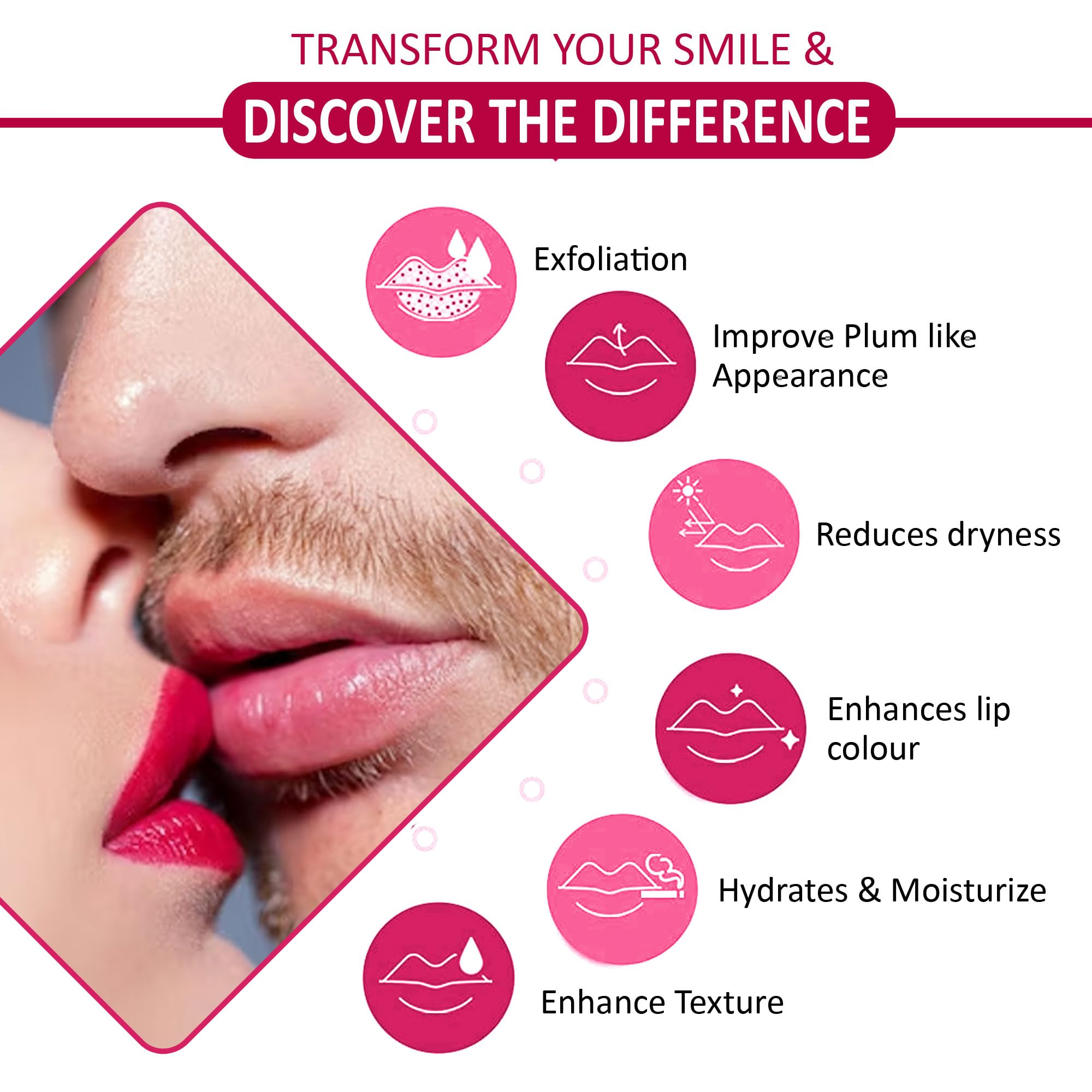 7 Days Lip Scrub Balm for Men & Women - Natural Exfoliator with Beetroot, Vitamin C, Honey & Walnut - Removes Dark, Dry, Chapped Lips & Lipstick Stains - Chemical Free, Vegan - 25g - Perfect for Daily Lip Care & Pre-Makeup Prep