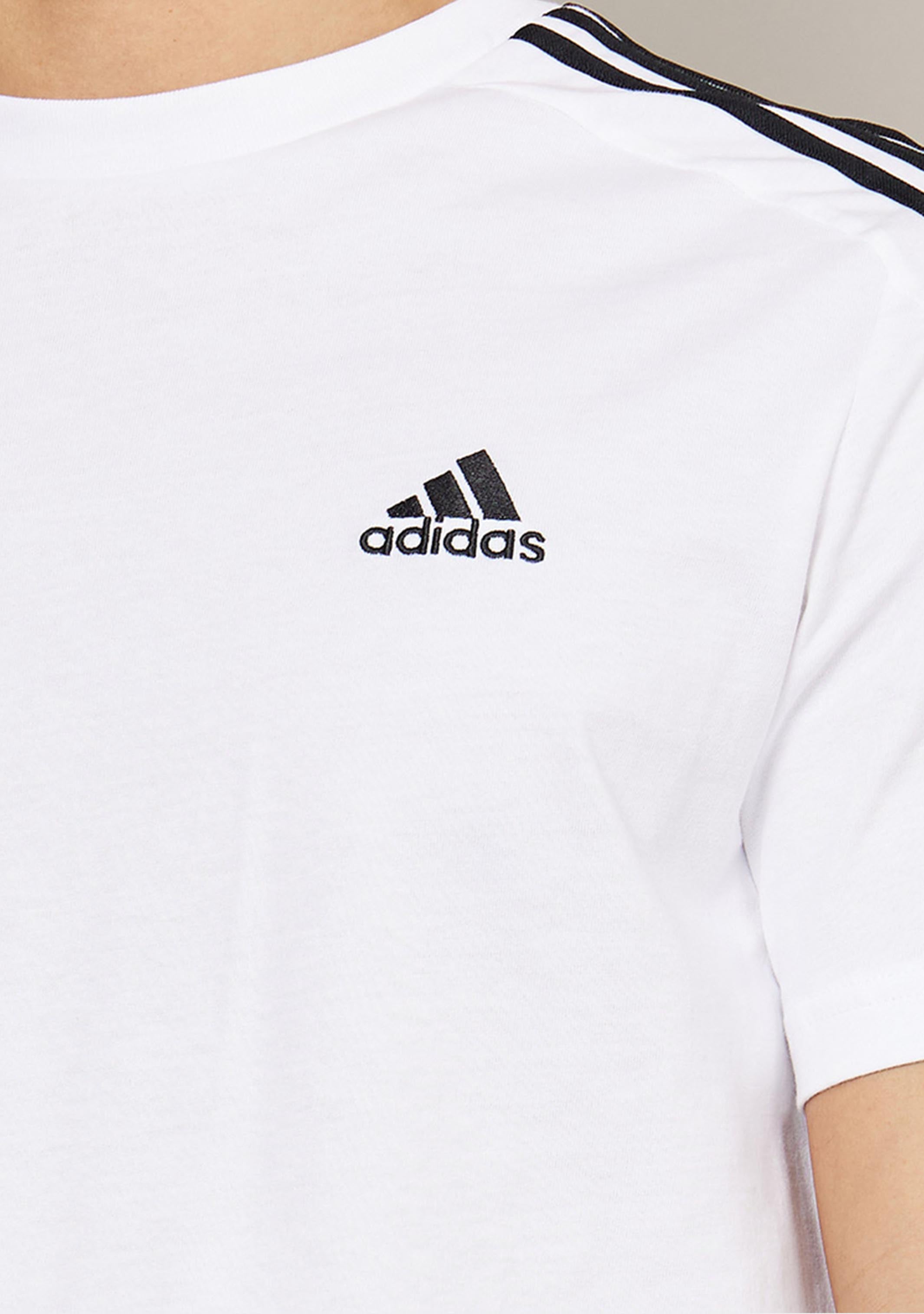 Adidas Men's ESS 3 Stripe SJ Tee - Comfortable Casual Short Sleeve T-Shirt for Gym, Running & Everyday Wear