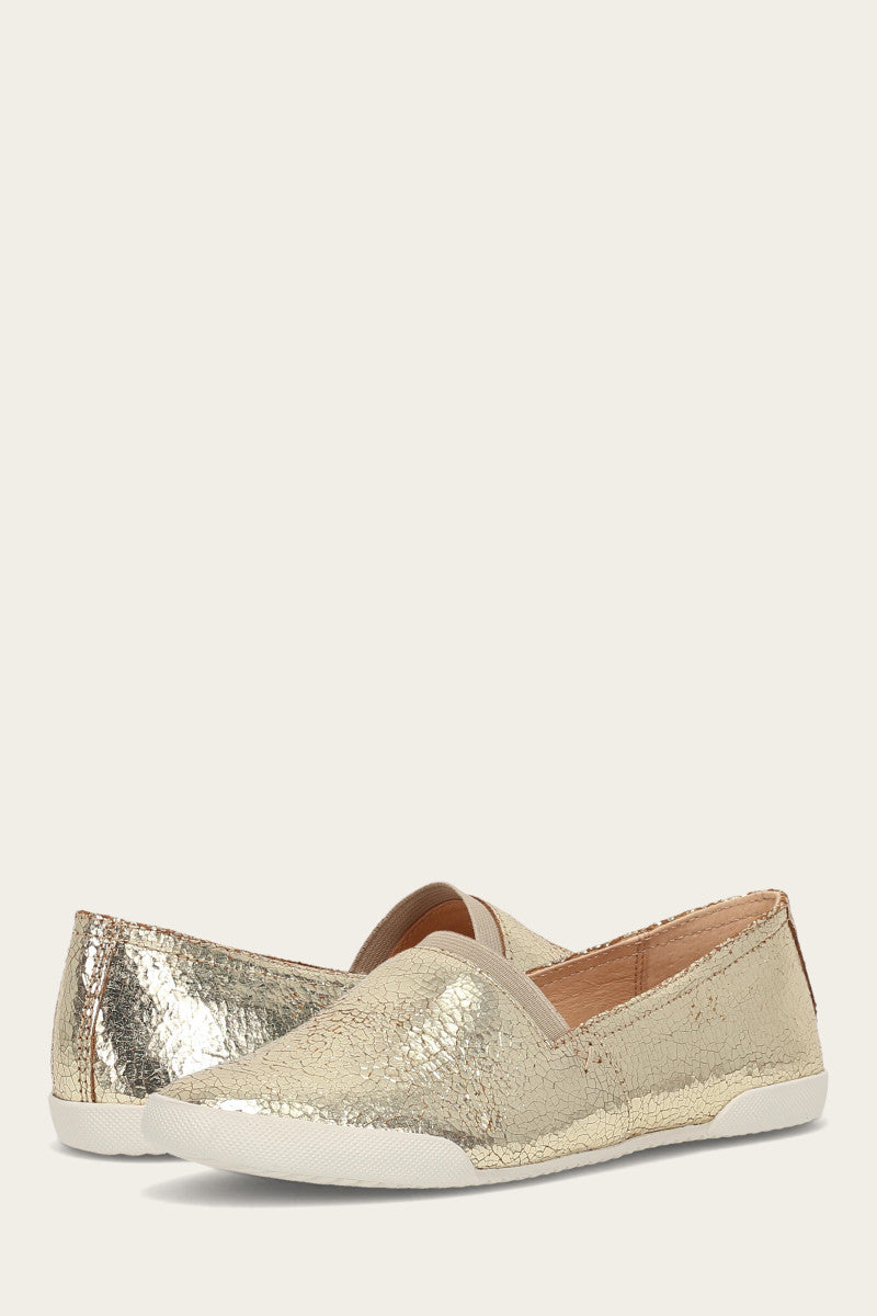 Melanie Slip On Gold Mirror Shoes for Women - Fashionable & Comfortable Loafers for Casual Wear, Office, and Daily Outfits