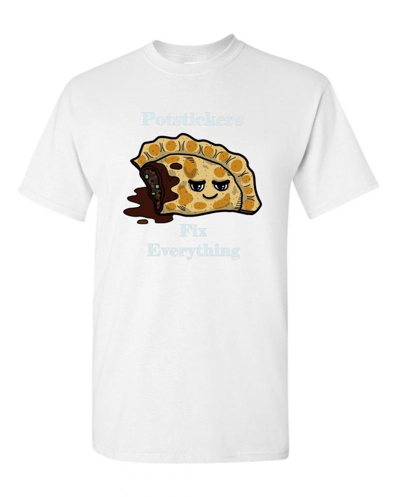 Potstickers Fix Everything Funny Adult T-Shirt - Comfortable Cotton Tee for Casual Wear, Gifts & Everyday Outfits