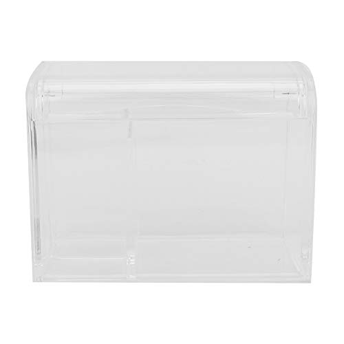 Clear Makeup Organizer with Clamshell Design - Transparent Cotton Swab & Powder Puff Storage Box - Cosmetic Tool Container for Women | Perfect for Vanity, Travel & Daily Makeup Organization