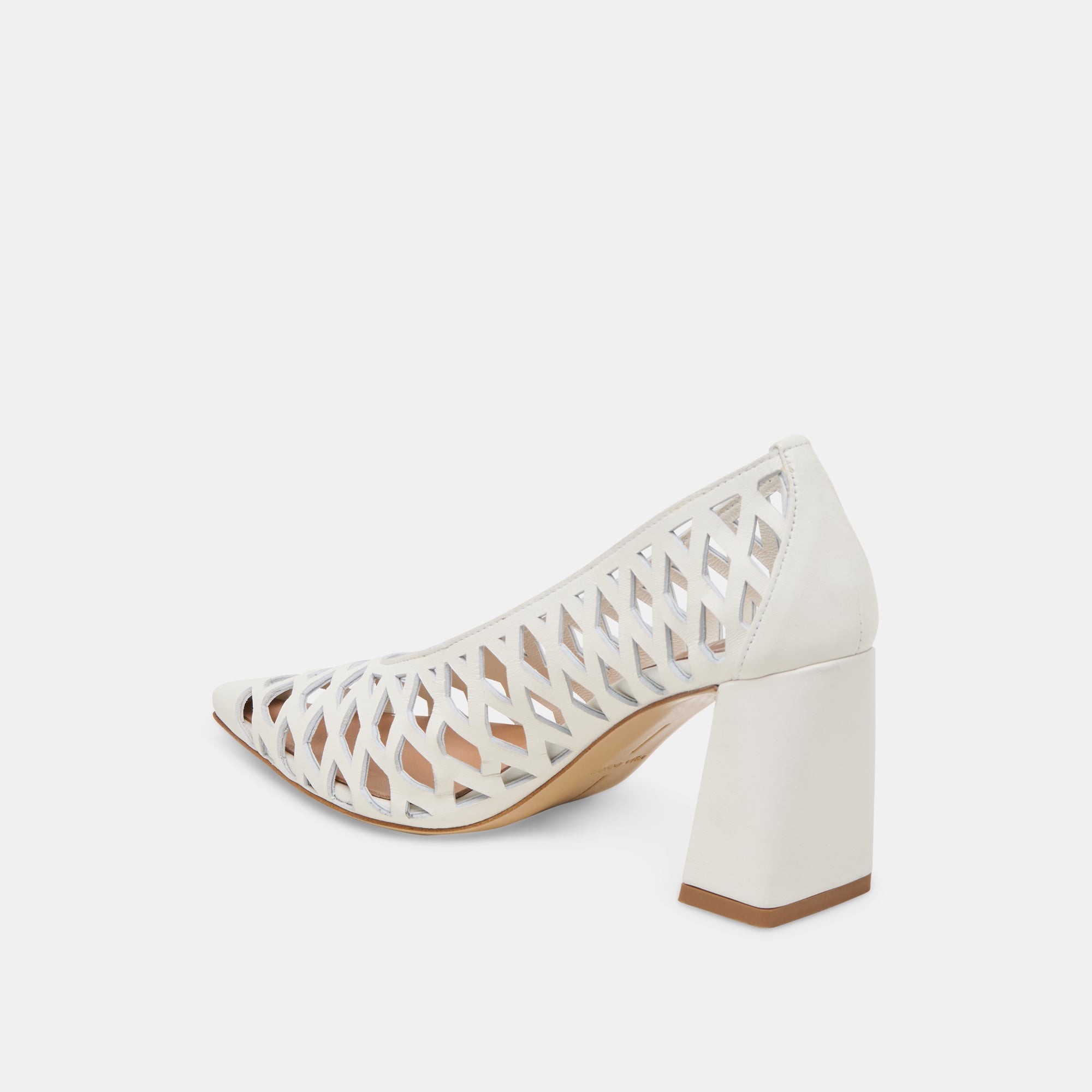 TANYA Women's High Heels - Elegant Bone Woven Leather Pumps for Work, Party & Special Occasions | Comfortable Dress Shoes for Women