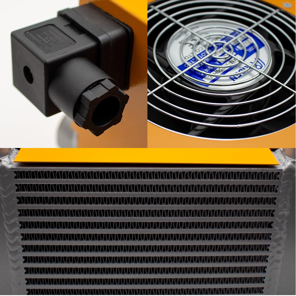 AH0608TL-CA Hydraulic Air Cooler - 60L/MIN Aluminum Oil Radiator for Hydraulic Systems - 110V AC Air Cooled Oil Cooler - Ideal for Industrial Machinery, Construction Equipment & Power Units