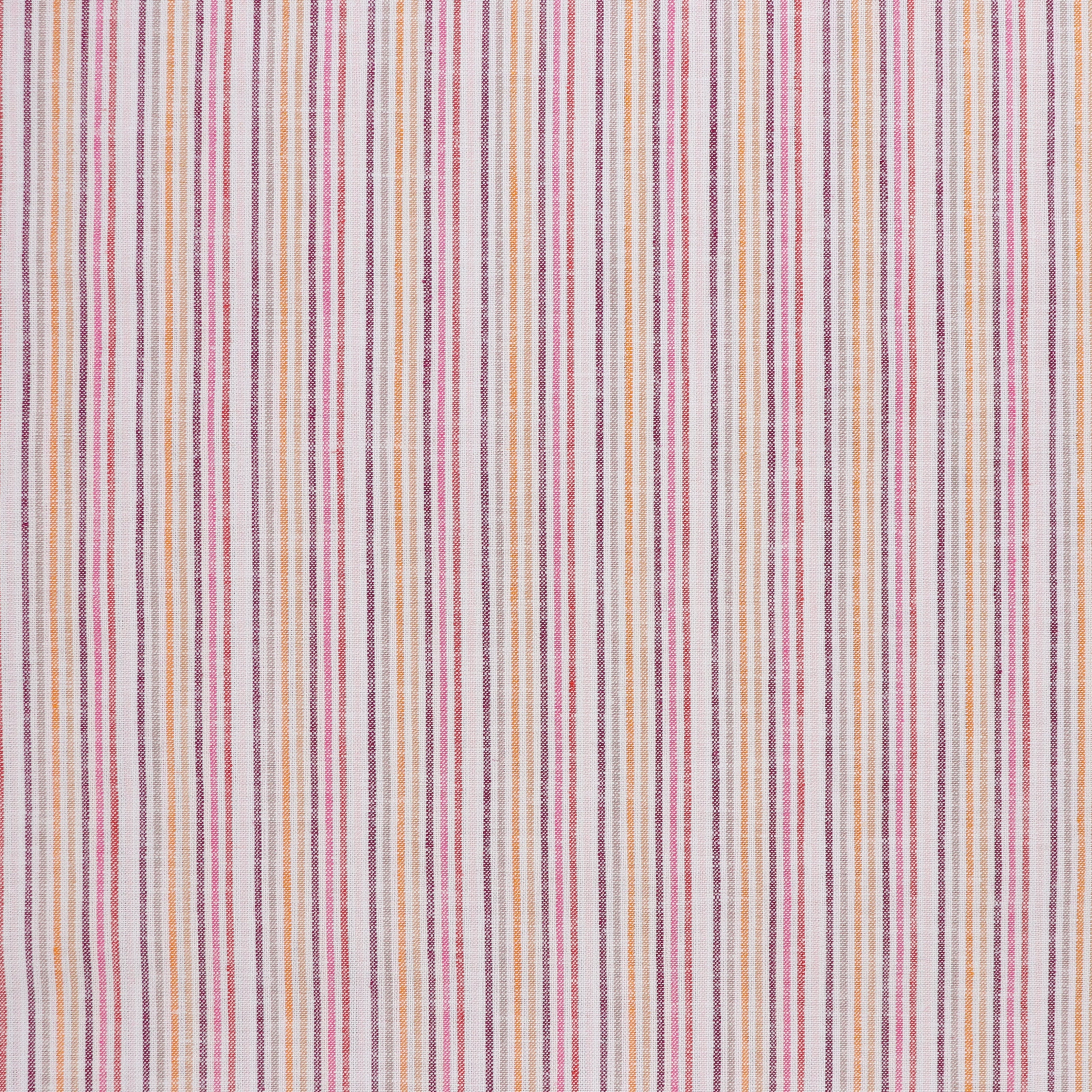 Linen Viscose Pinstripe Blouse in Pink & Orange - Perfect for Office Wear & Summer Outfits
