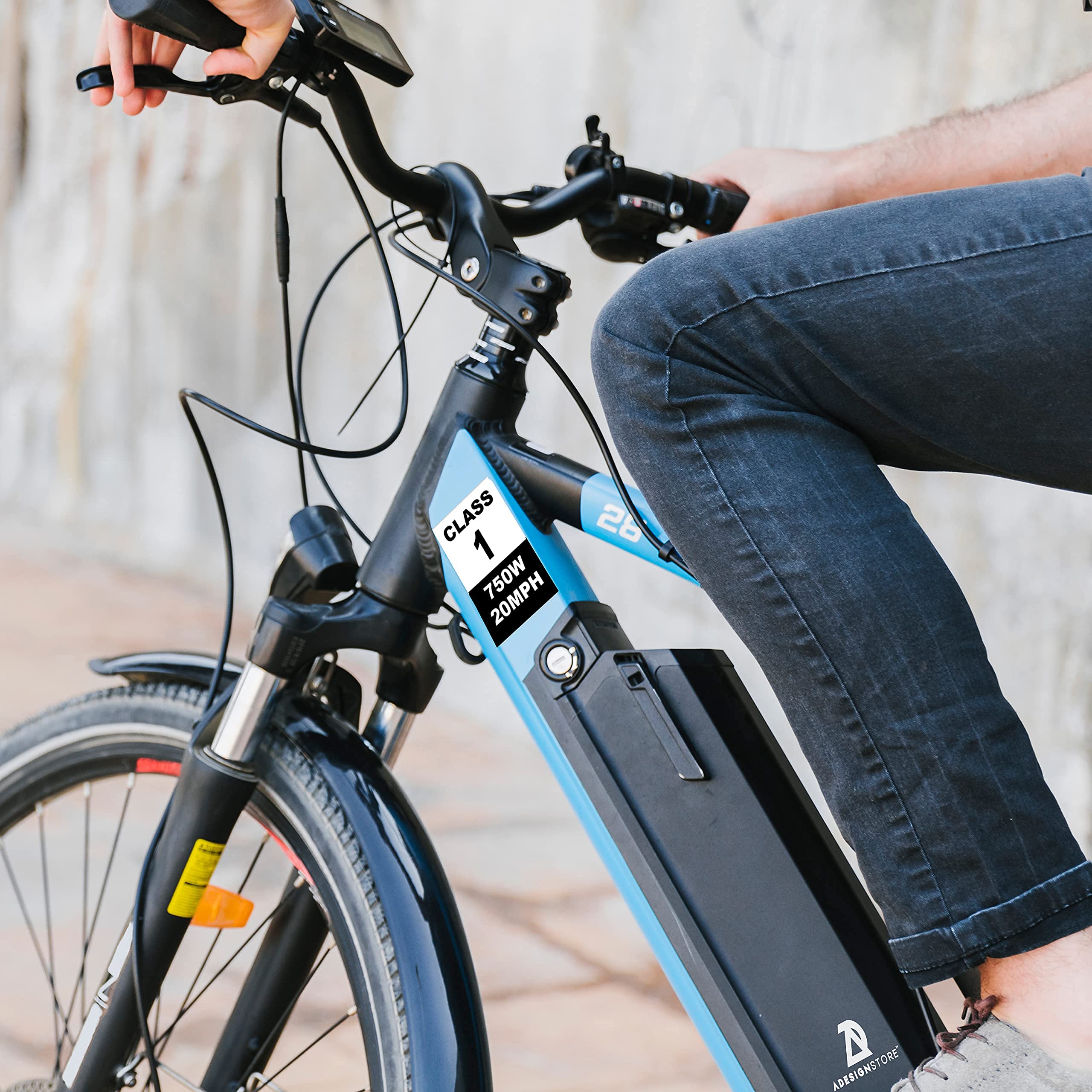 750W Electric Bike Frame Class 1 Stickers - Weatherproof Vinyl Decals for E-Bike Identification (20MPH, Set of 4 Removable Stickers) - Perfect for Commuting, Trail Riding & E-Bike Registration