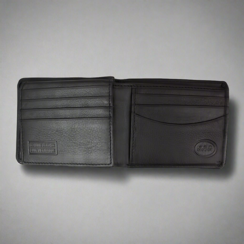 BOL Men's Slim RFID Blocking Leather Wallet - Genuine Cowhide Billfold with Flip ID Window for Credit Cards & Cash - Perfect for Business, Travel & Everyday Use