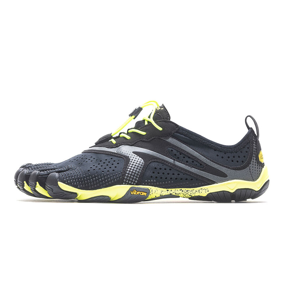 Vibram Men's V Run Running Shoes - Black/Yellow - Lightweight & Durable for Trail Running & Outdoor Activities