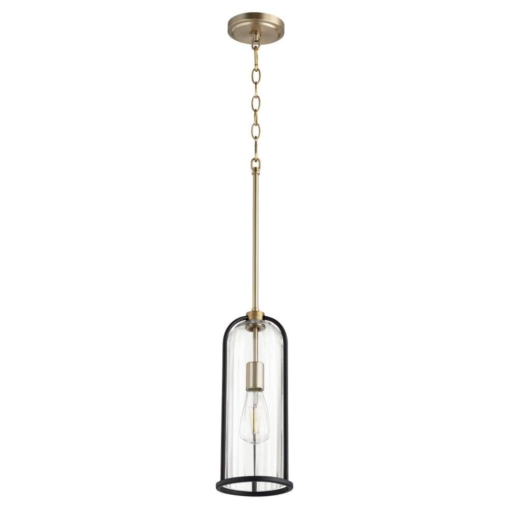 Espy Collection 307-6980 Transitional One Light Pendant - Antique Brass Finish for Dining Room, Kitchen Island & Entryway Lighting