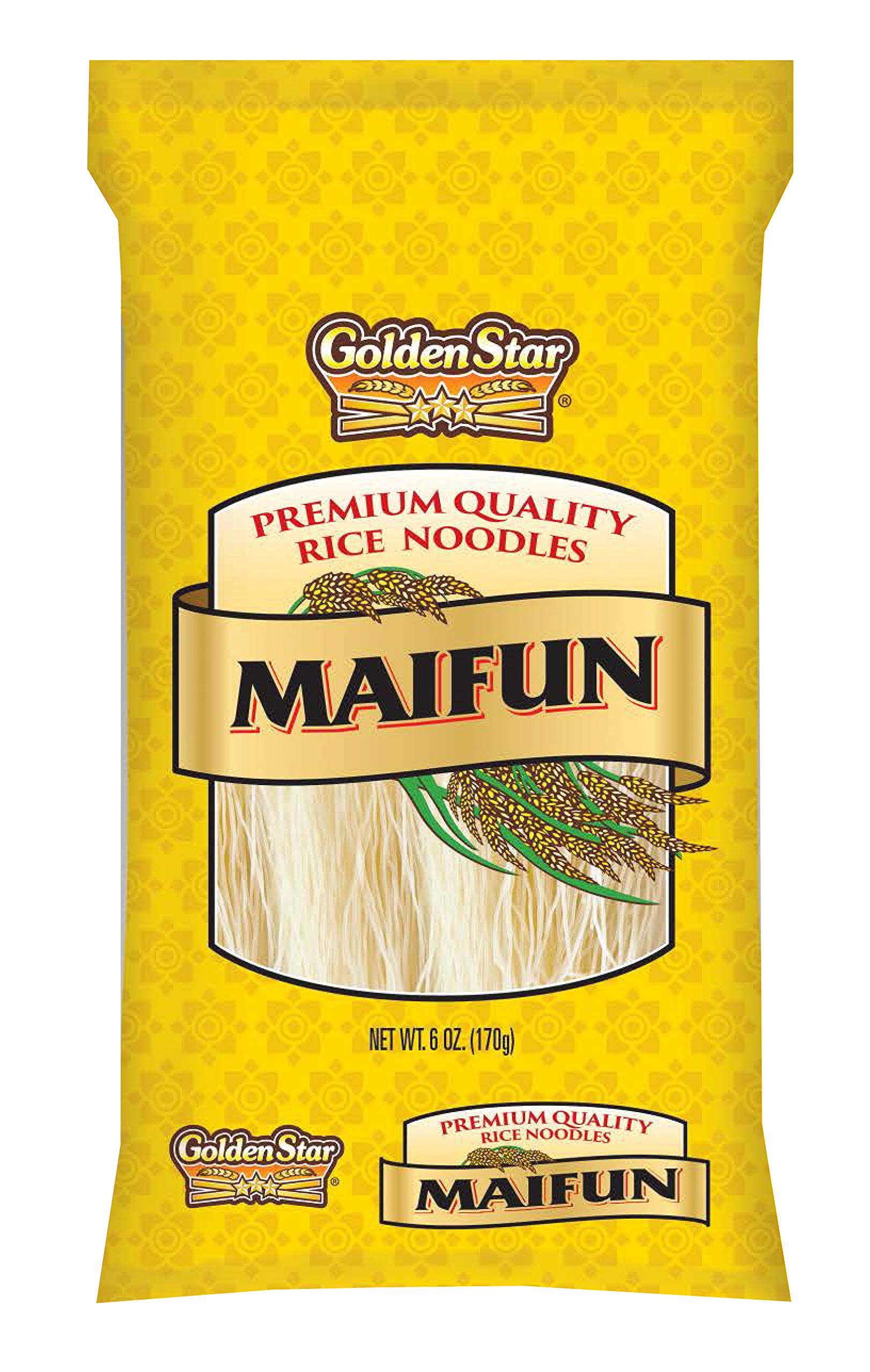 Golden Star Maifun Rice Noodles - 6oz Bags (Pack of 8) | Premium Thin Rice Vermicelli for Stir Fry, Soup & Asian Dishes | Quick Cooking Gluten-Free Noodles for Home Chefs