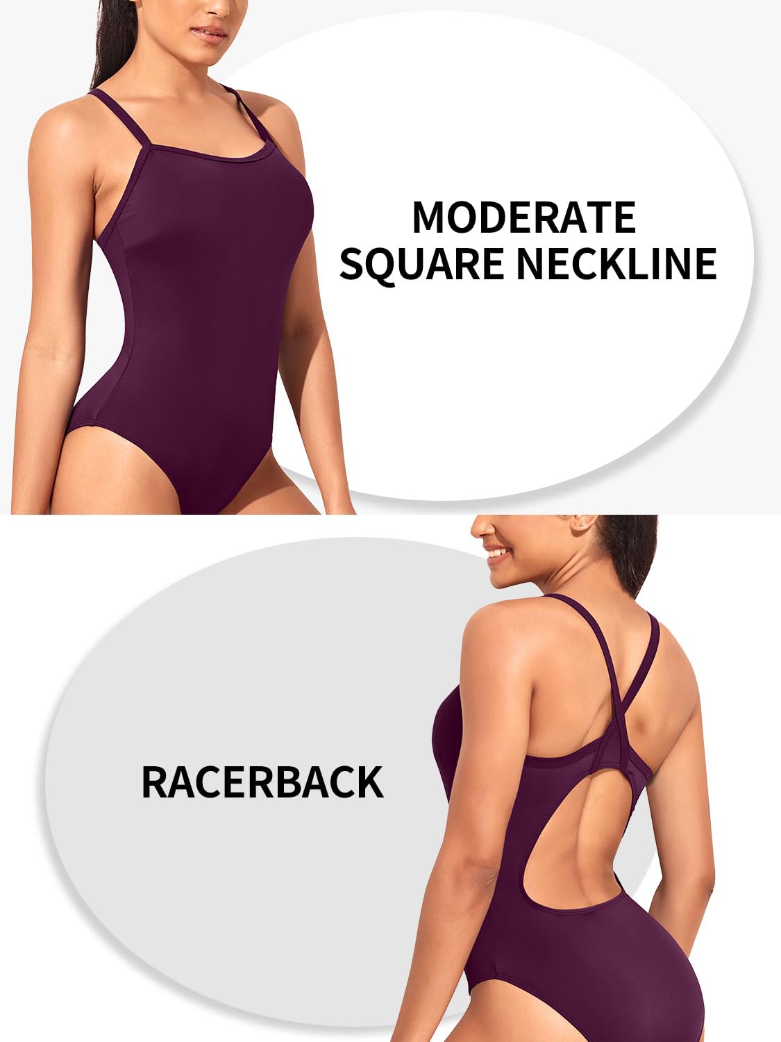 Yonique Women's One Piece Athletic Swimsuits - Sport Training Swimwear for Swimming, Surfing & Water Aerobics | High Performance Bathing Suit