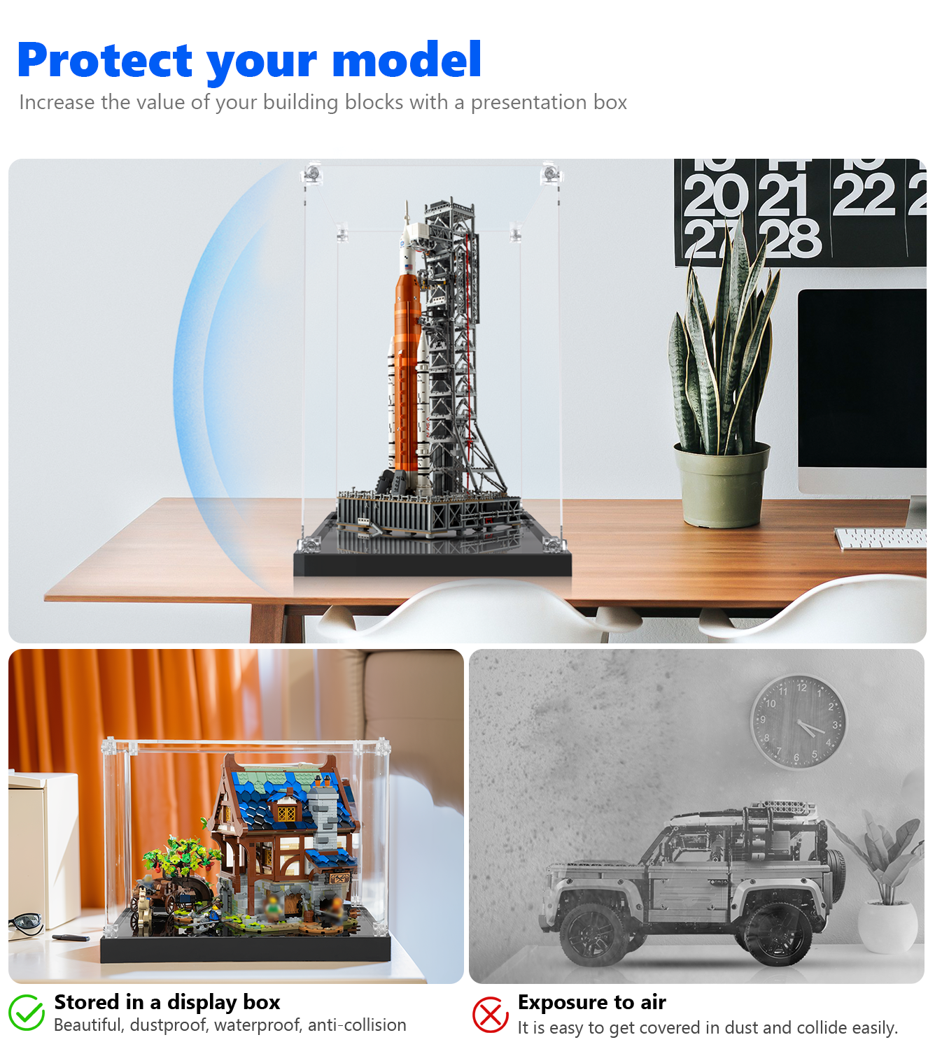 NASA Artemis Space Launch System (10341) Display Case - Premium Acrylic Protection for LEGO Model - Perfect for Home & Office Decor, Collectors & Space Enthusiasts
