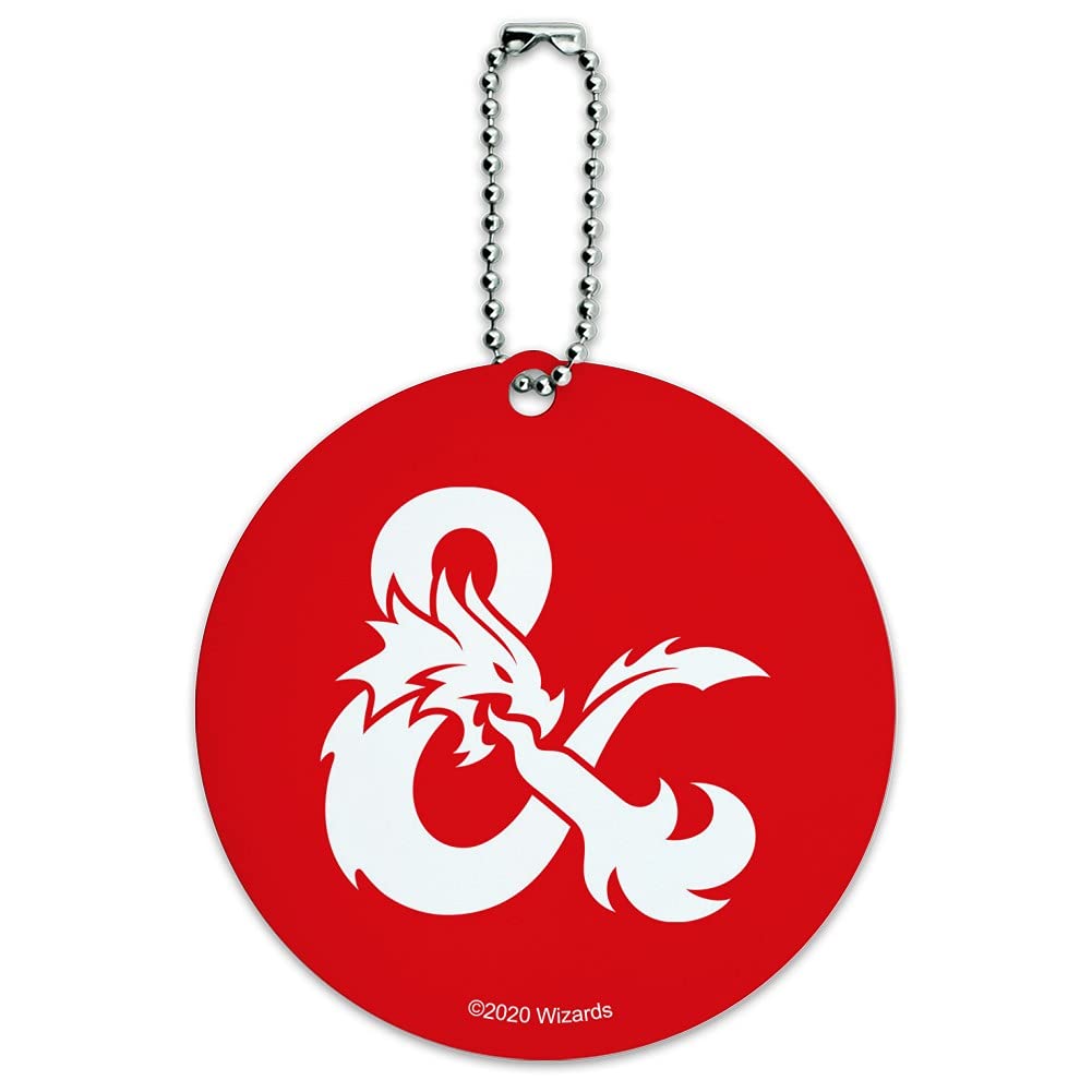 Dungeons & Dragons Ampersand Round Luggage ID Tag - Personalized Suitcase & Carry-On Baggage Identifier for Travel Accessories - Perfect for Gamer Travelers & D&D Fans