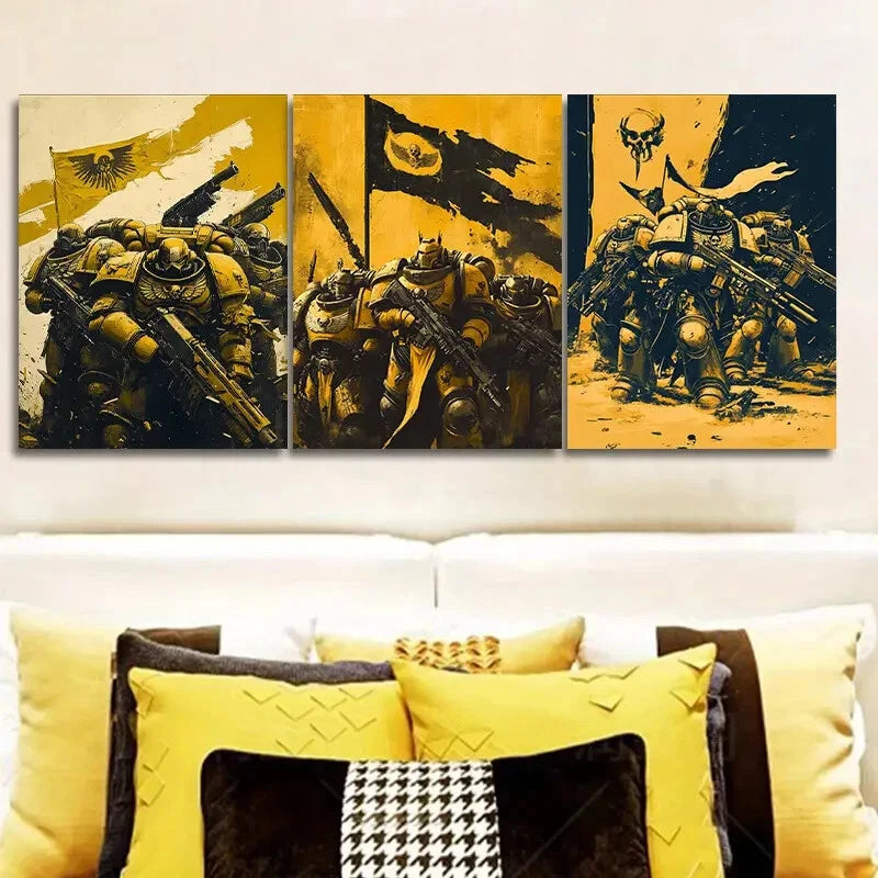 3-Piece Soldiers on the Planet Wall Art Set - Framed Canvas Prints 40x60cm - High Quality Australian Made Wall Decor - Perfect for Living Room, Bedroom & Office Decor
