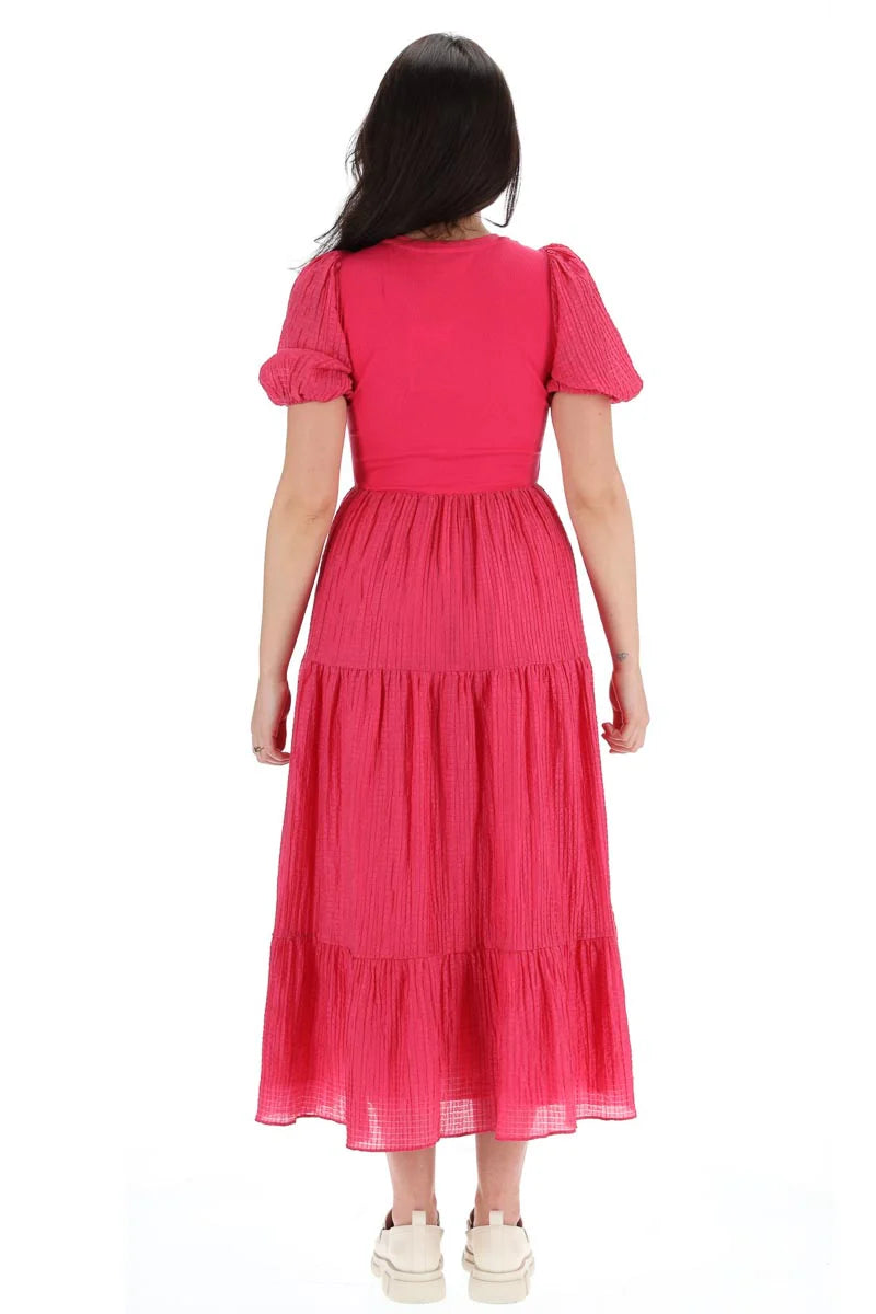 Eme Maxi Dress Pink - Flowy Long Summer Dress for Women, Beach Wedding Party Wear, Boho Chic Style