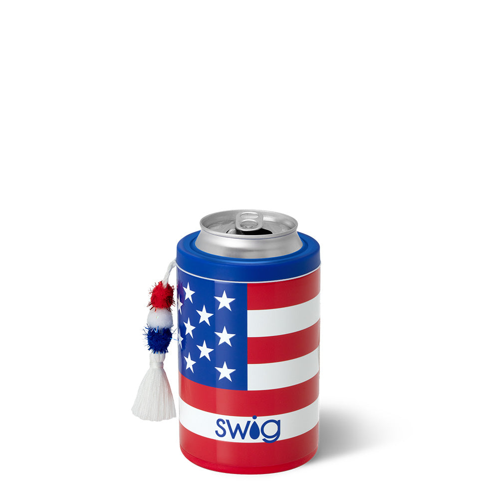 All American Can & Bottle Cooler - 12oz Insulated Beer & Soda Holder for Camping, Picnics & Outdoor Parties
