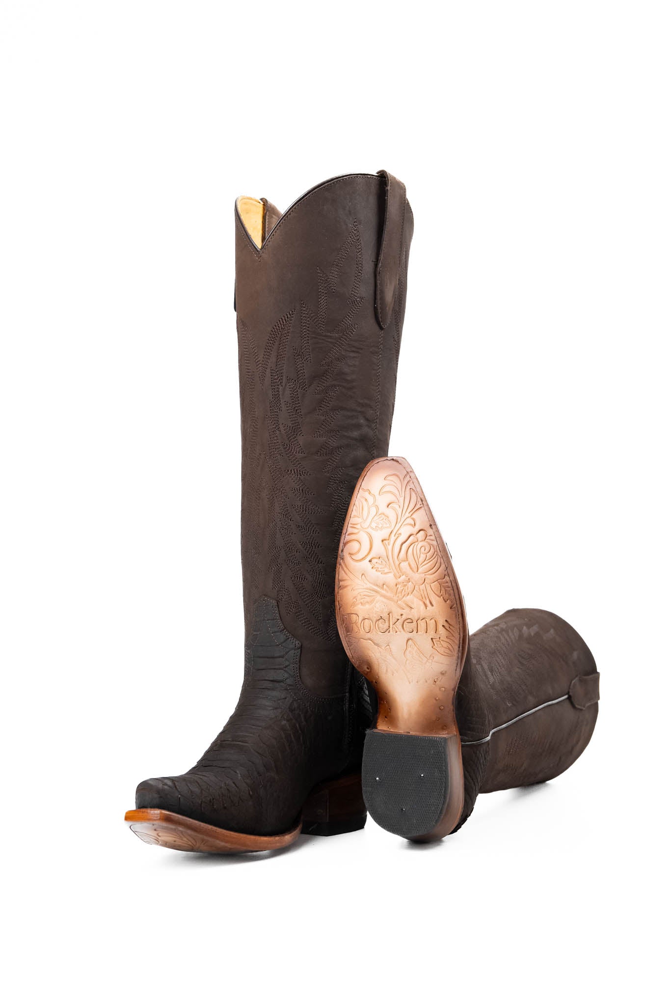 Presley Matte Python Tall Snip Toe Cowgirl Boots for Women - Western Fashion Riding Boots with Pointed Toe | Perfect for Country Concerts, Rodeos & Cowgirl Outfits