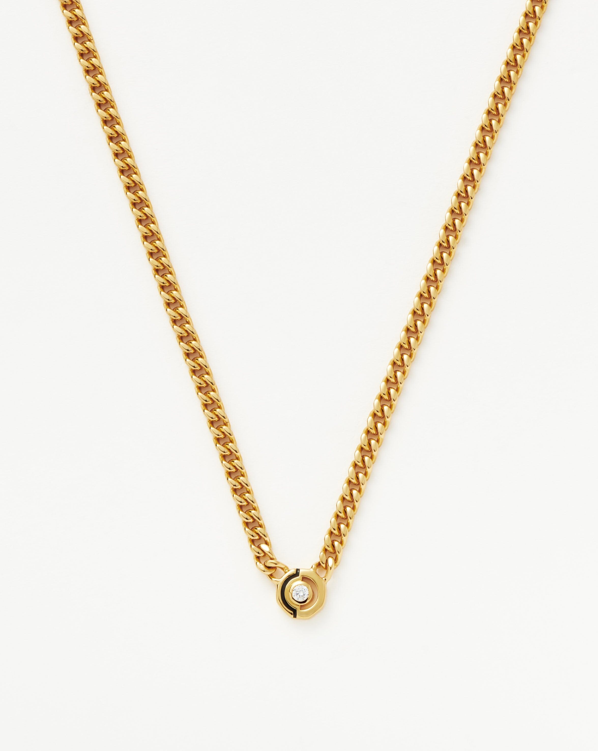 Floating Hex Pendant Necklace - 18k Gold Plated Enamel & Stone Jewelry with Cubic Zirconia | Elegant Layering Piece for Women, Perfect for Everyday Wear & Special Occasions