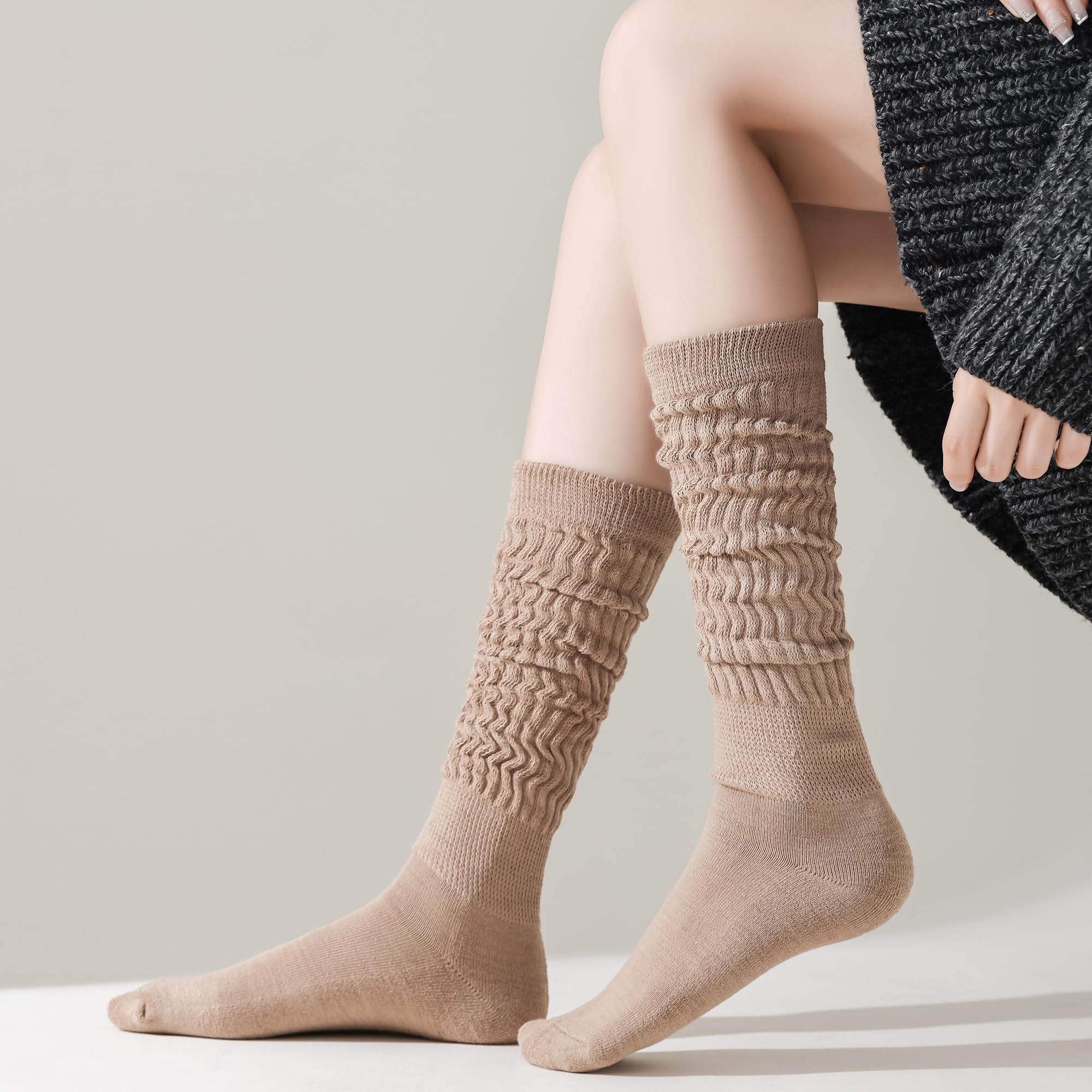 JORMATT Women's Slouch Socks - Thick Boot Socks, Soft Extra Long Knee High Scrunch Socks (Size 5-10) - Perfect for Winter Boots, Casual Outfits & Cozy Home Wear