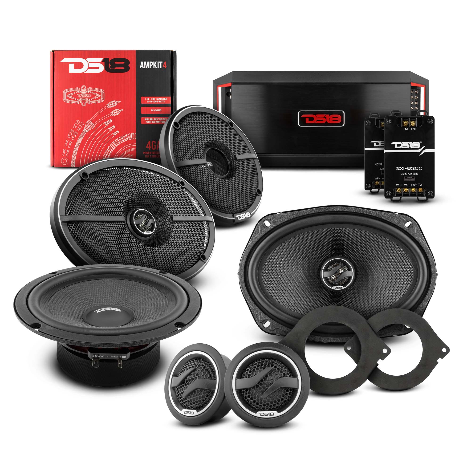 DS18 2012-2021 RAM 2500 Crew & Quad Cab Front & Rear Door Speaker Upgrade Kit - 1600W High Power Replacement Audio System for Enhanced Sound Quality | Perfect for Truck Enthusiasts & Car Audio Upgrades