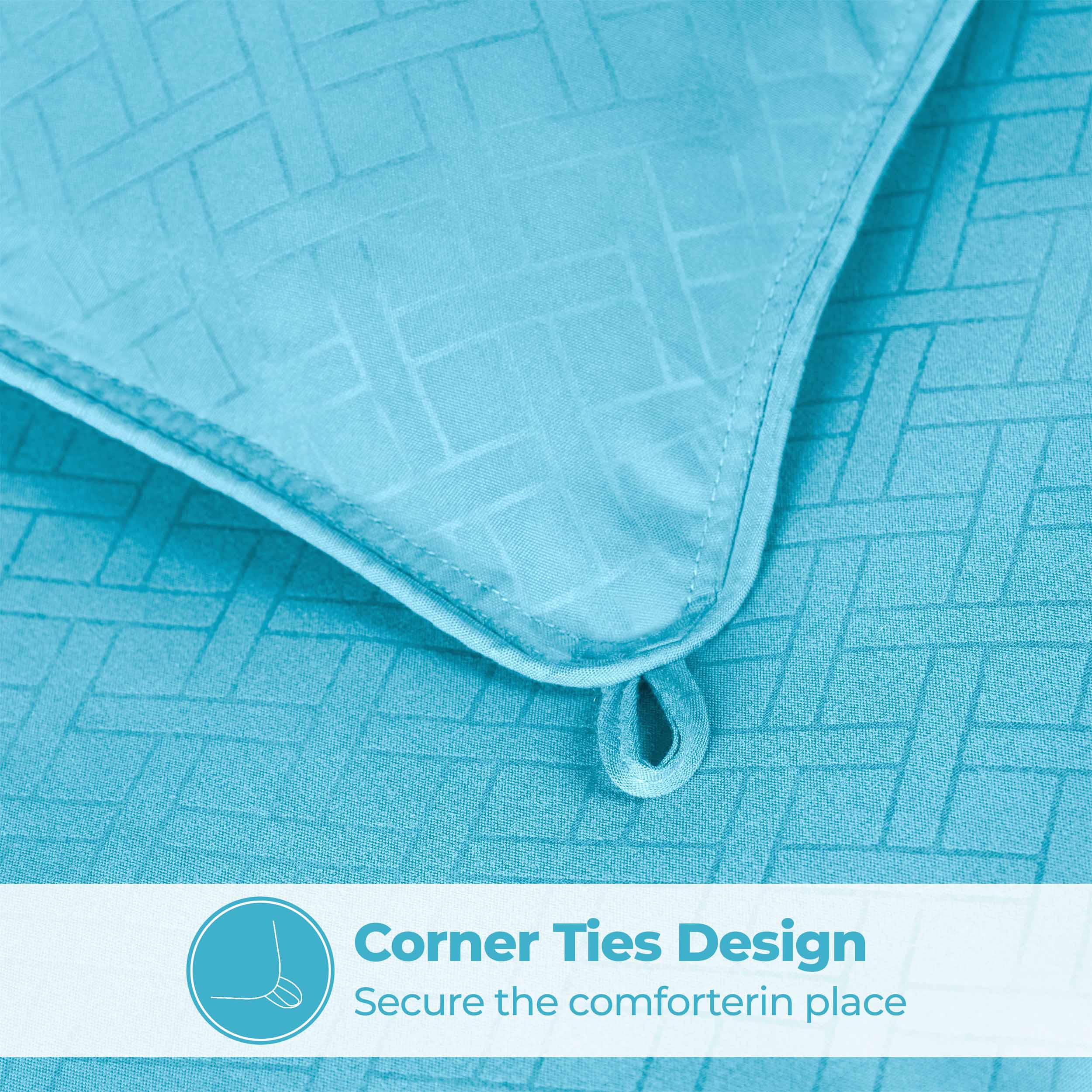 Luxury Basketweave Plush Down Alternative Comforter - Hypoallergenic & Breathable All-Season Bedding for Master Bedroom, Guest Room & Dorm