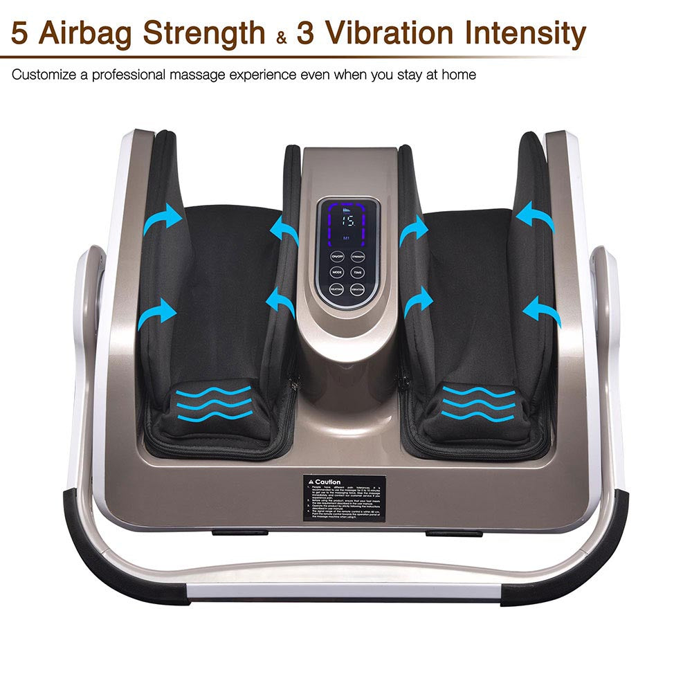 TheLAShop Heated Foot and Calf Massager with Remote Control - Relaxing Reflexology Massage for Home & Office Use