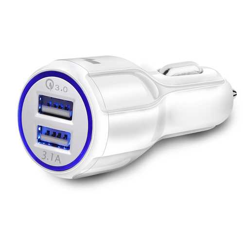 Bakeey QC 3.0 Fast Car Charger - Dual USB Port 5V/3A 9V/1.5A 12V Quick Charge for iPhone Samsung Android Phones - Perfect for Road Trips & Daily Commute