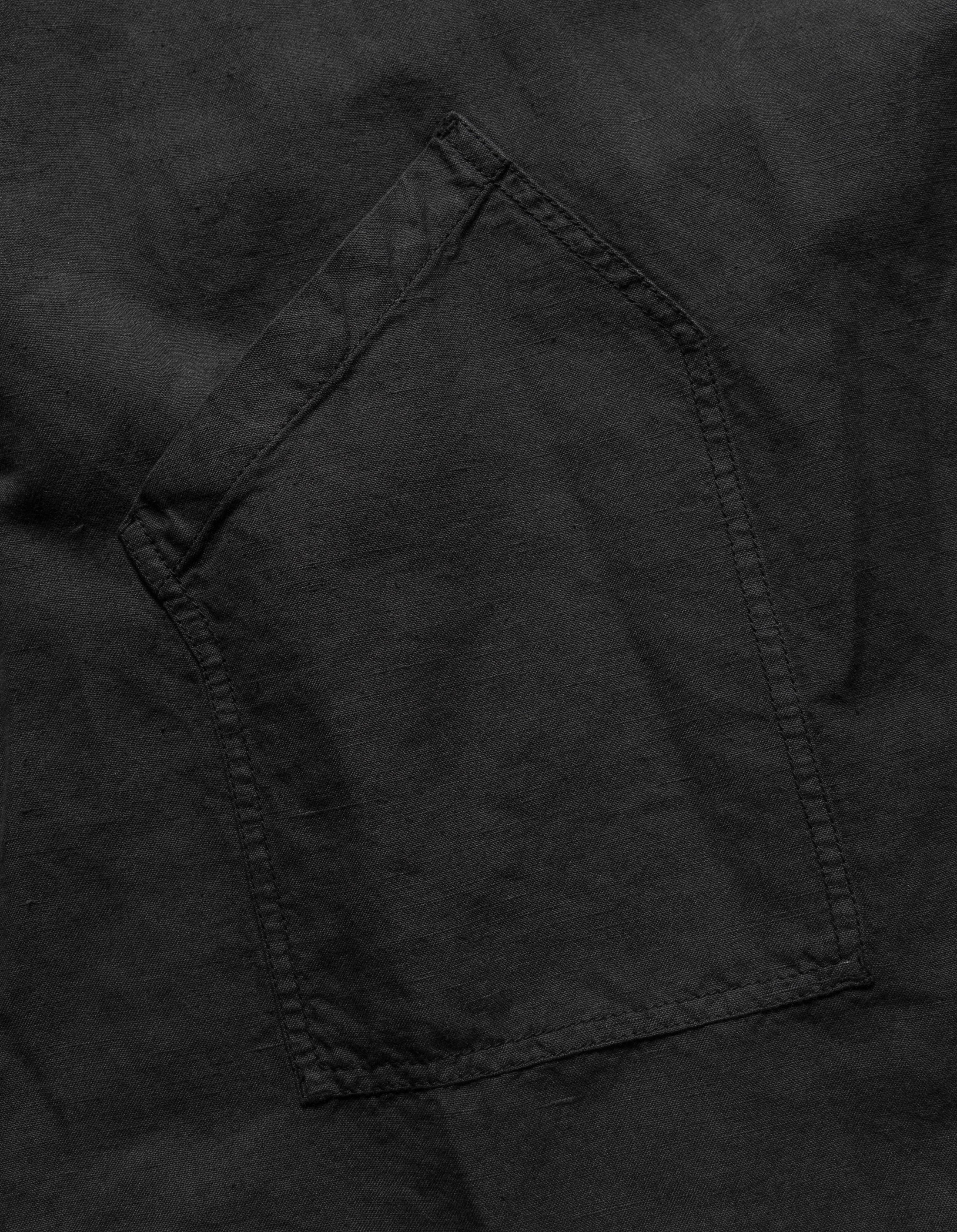 6079 Asym Monk Hemp Shirt for Men - Breathable Black Casual Shirt for Yoga, Meditation & Relaxation Wear