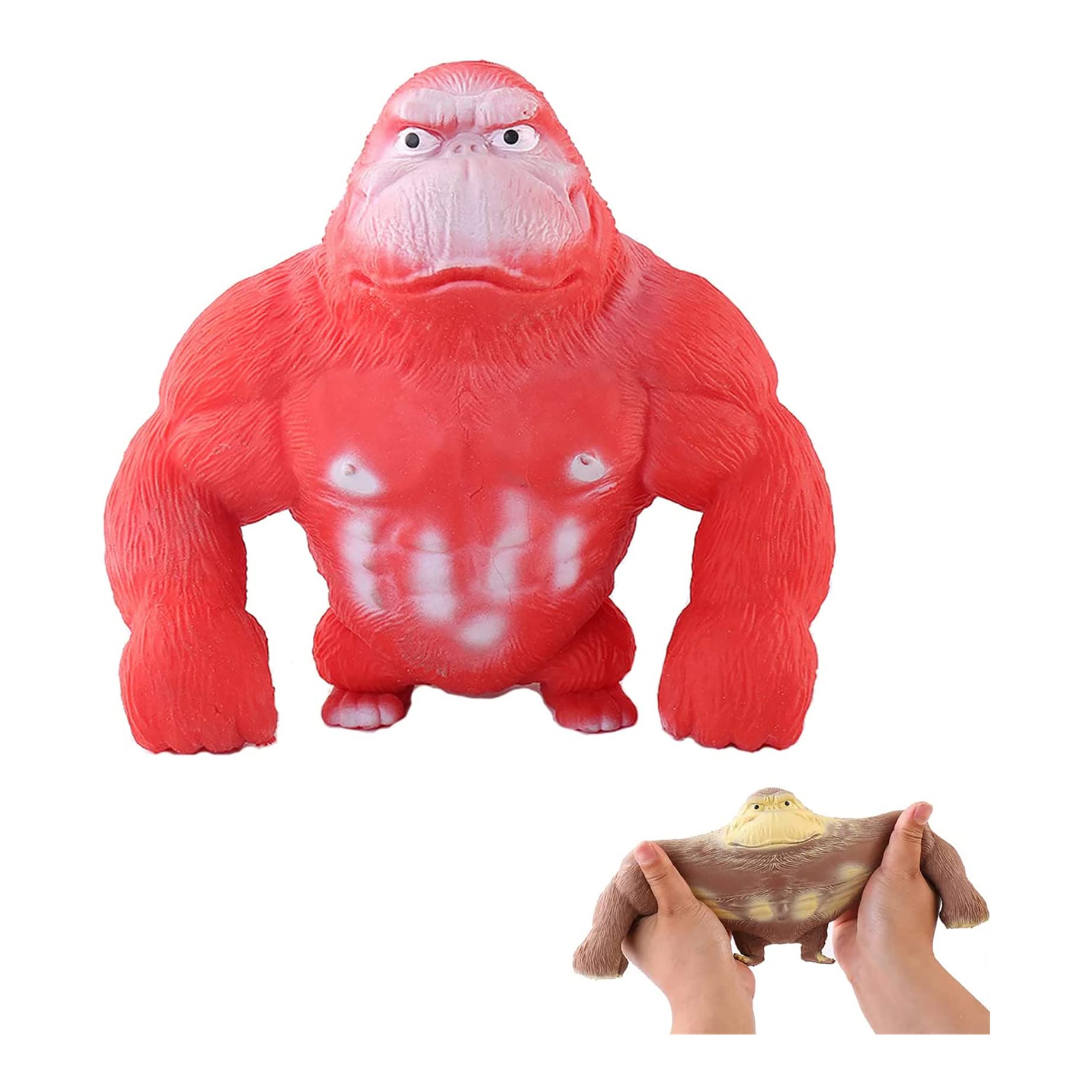 BTHRIFT 2022 New Squishy Monkey Stretch Gorilla Toy - Stress Relief & Sensory Fidget Toy for Adults & Kids - TikTok Viral Stretchy Latex Gorilla Figure (Red, 2kg) - Perfect for Office, Home & Anxiety Relief