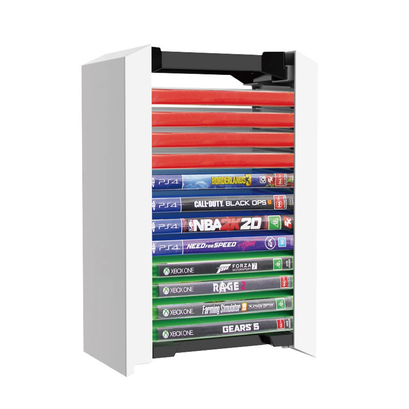 HEATFUN PS5 Game Stand - Durable Storage Tower for PS4/PS5/Xbox Series Games | Holds 12 Games | Perfect for Gaming Setup & Organized Console Accessories