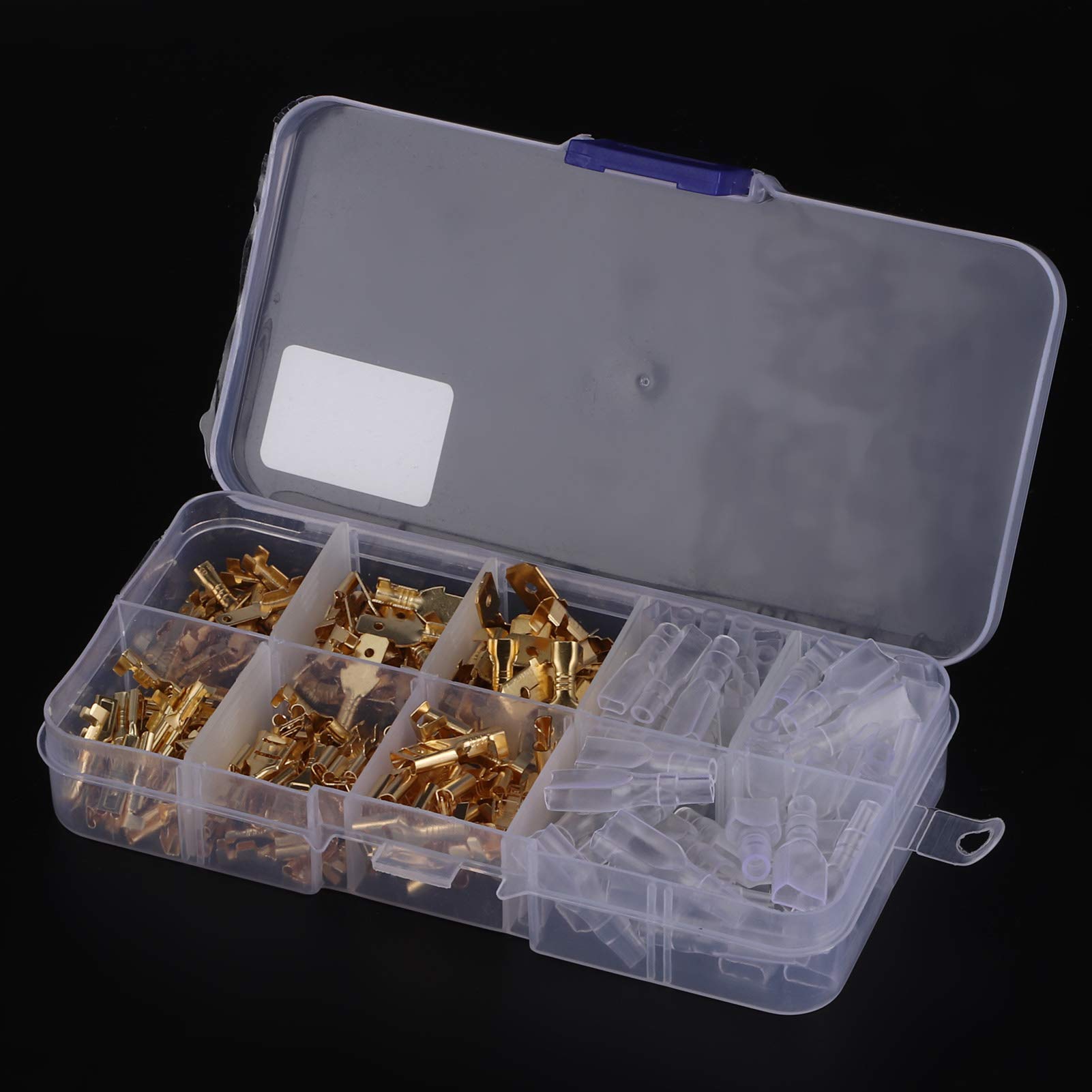 210Pcs 2.8/4.8/6.3MM Gold Plated Insulated Male Female Electrical Wire Terminals Connectors Kit - Secure Crimp Connectors for Automotive, Home Wiring & DIY Electronics Projects