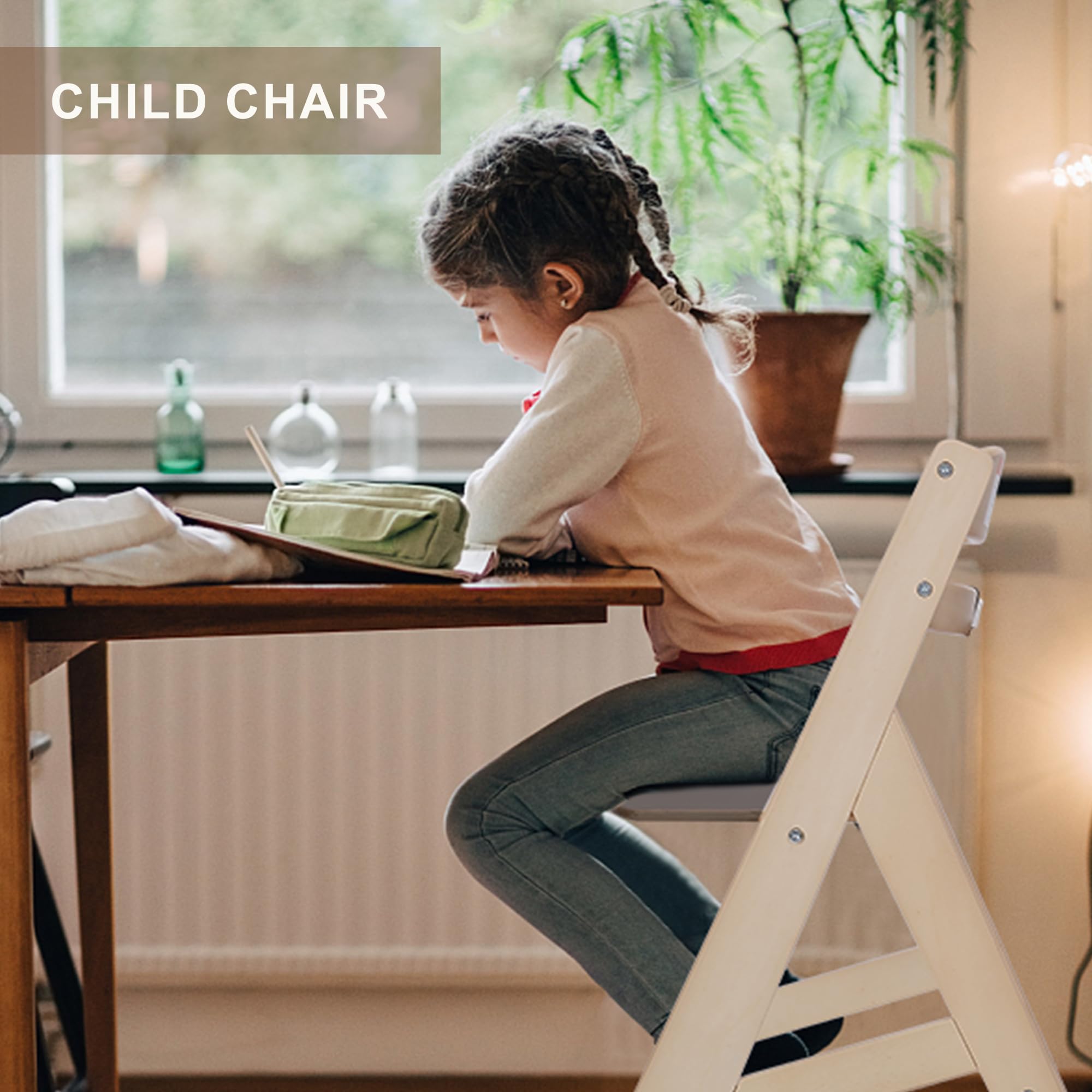 Convertible Wooden High Chair for Babies & Toddlers - Adjustable 3-in-1 Feeding Chair with Removable Tray, Easy to Clean | Natural Finish | Suitable for 6 Months+ | Perfect for Dining, Weaning & Playtime